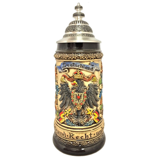 Rustic Deutschland Germany Eagle with Oak Leaves LE German Beer Stein .5 L