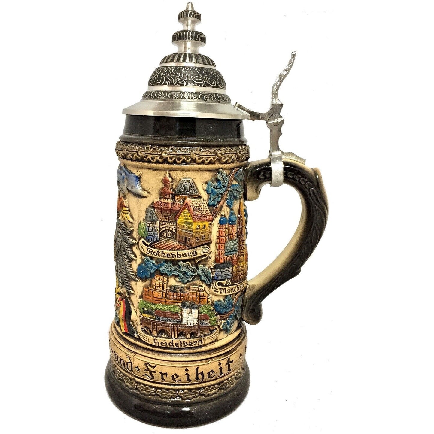 Rustic Deutschland Germany Eagle with Oak Leaves LE German Beer Stein .5 L