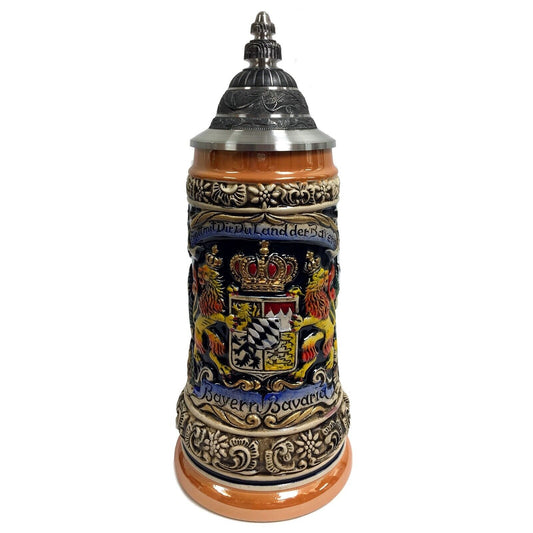 Bayern Bavaria Lion Crest with Landmarks LE Stoneware German Beer Stein .5 L