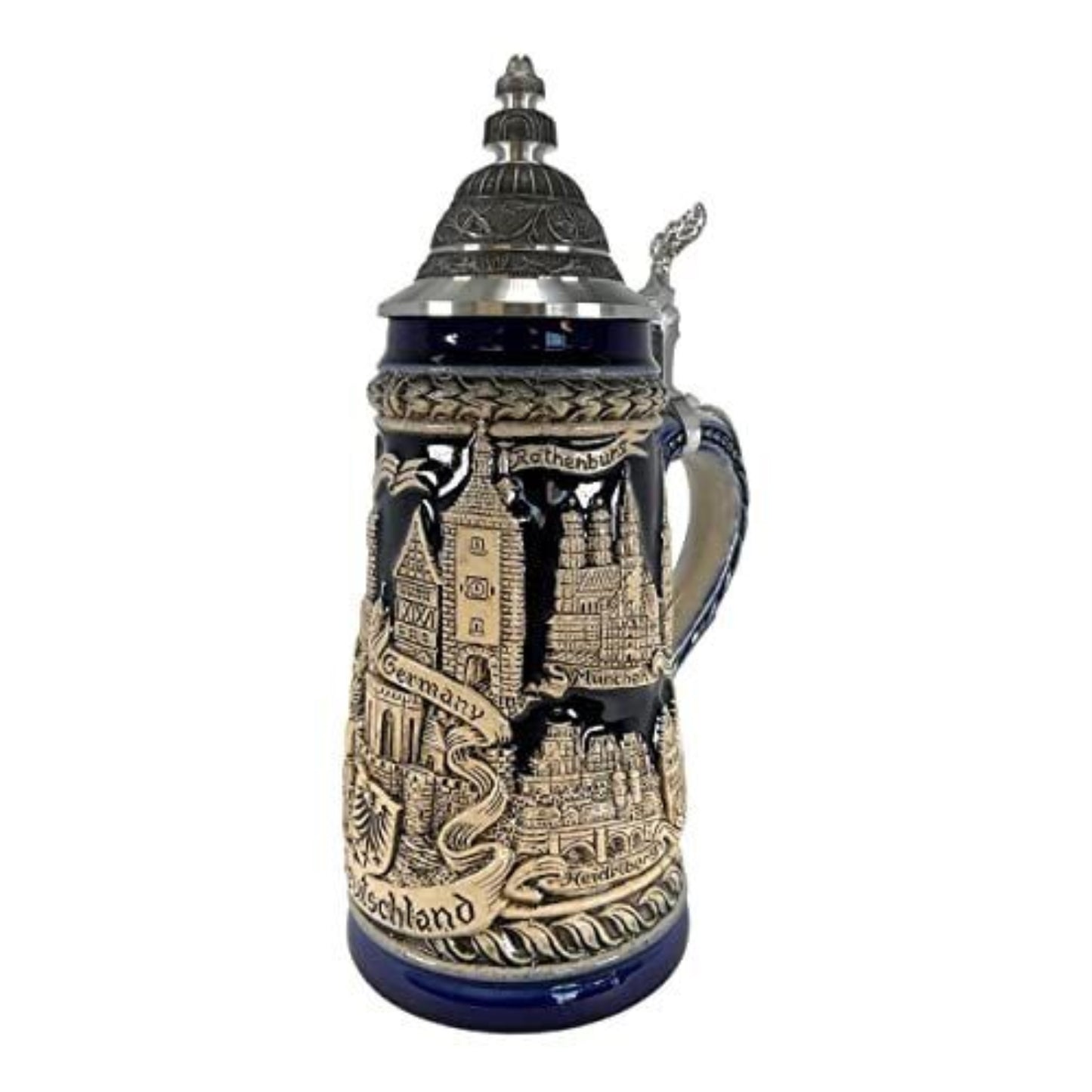 Deutschland Germany Old Blue Panorama LE Stoneware German Beer Stein .5 L