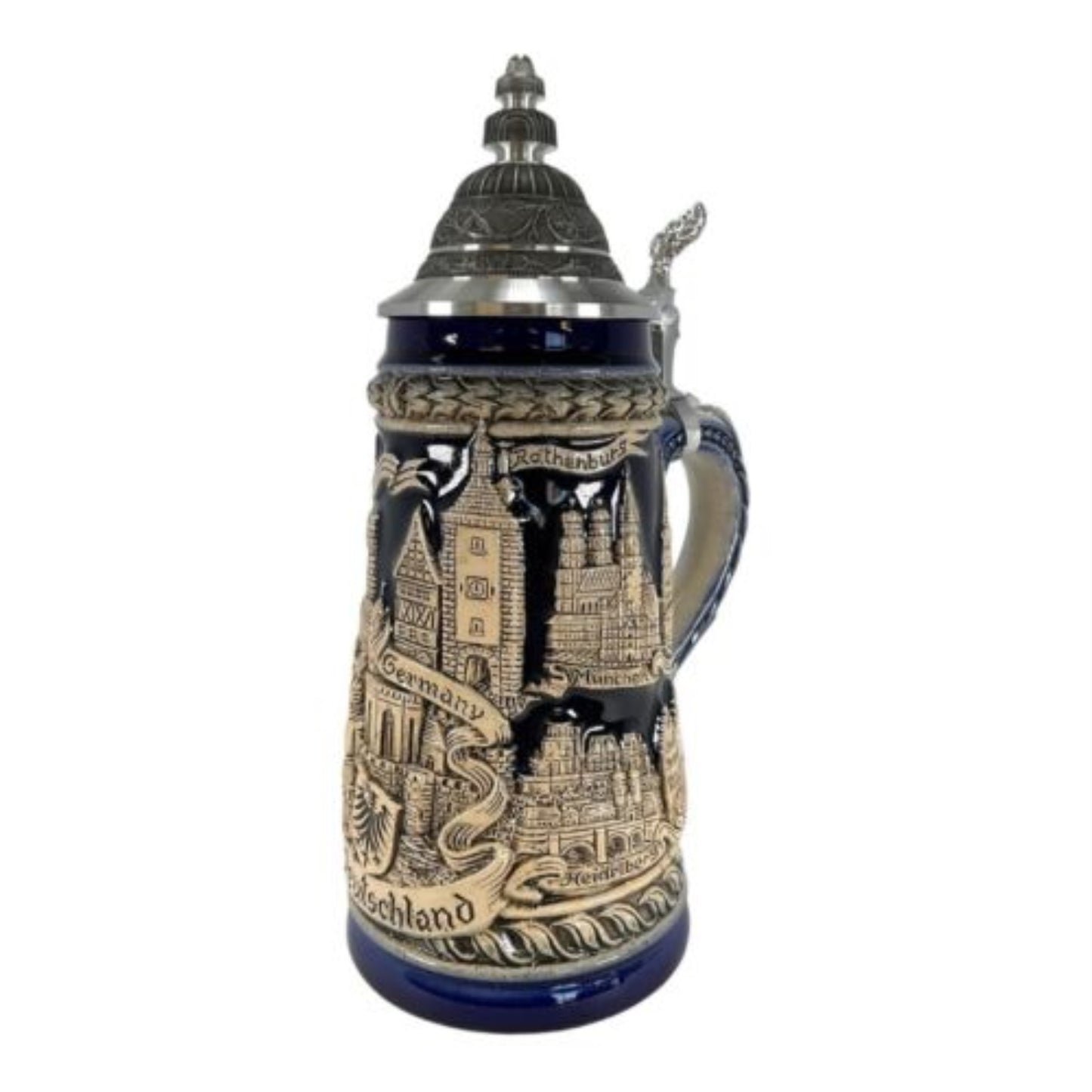 Deutschland Germany Old Blue Panorama LE Stoneware German Beer Stein .5 L