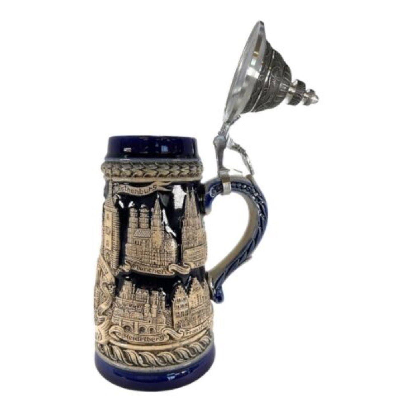 Deutschland Germany Old Blue Panorama LE Stoneware German Beer Stein .5 L