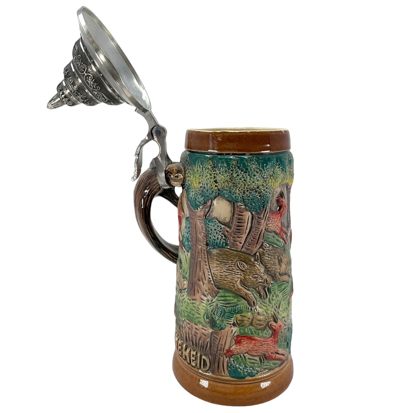 Pinnacle Peak Trading Hunter's German Beer Stein with Fox Handle .4L Made in Germany Hunting