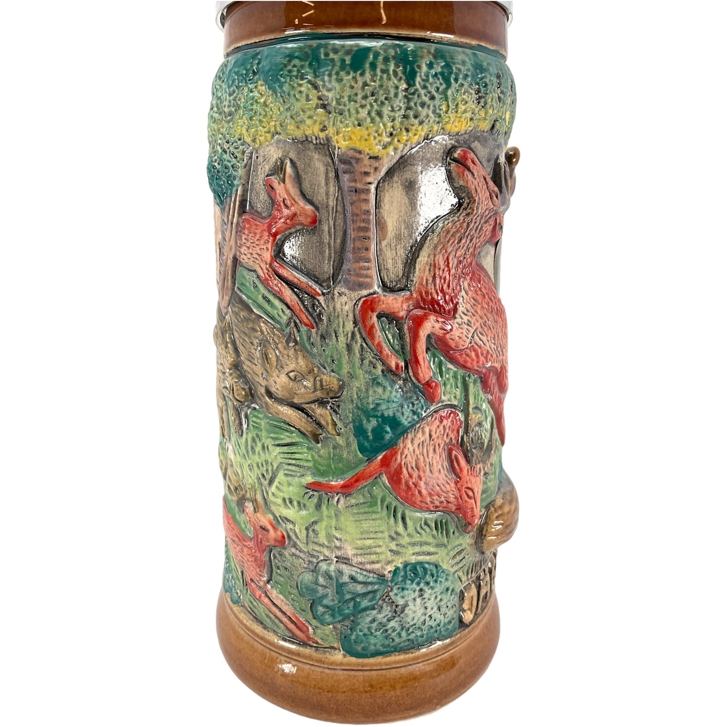 Pinnacle Peak Trading Hunter's German Beer Stein with Fox Handle .4L Made in Germany Hunting