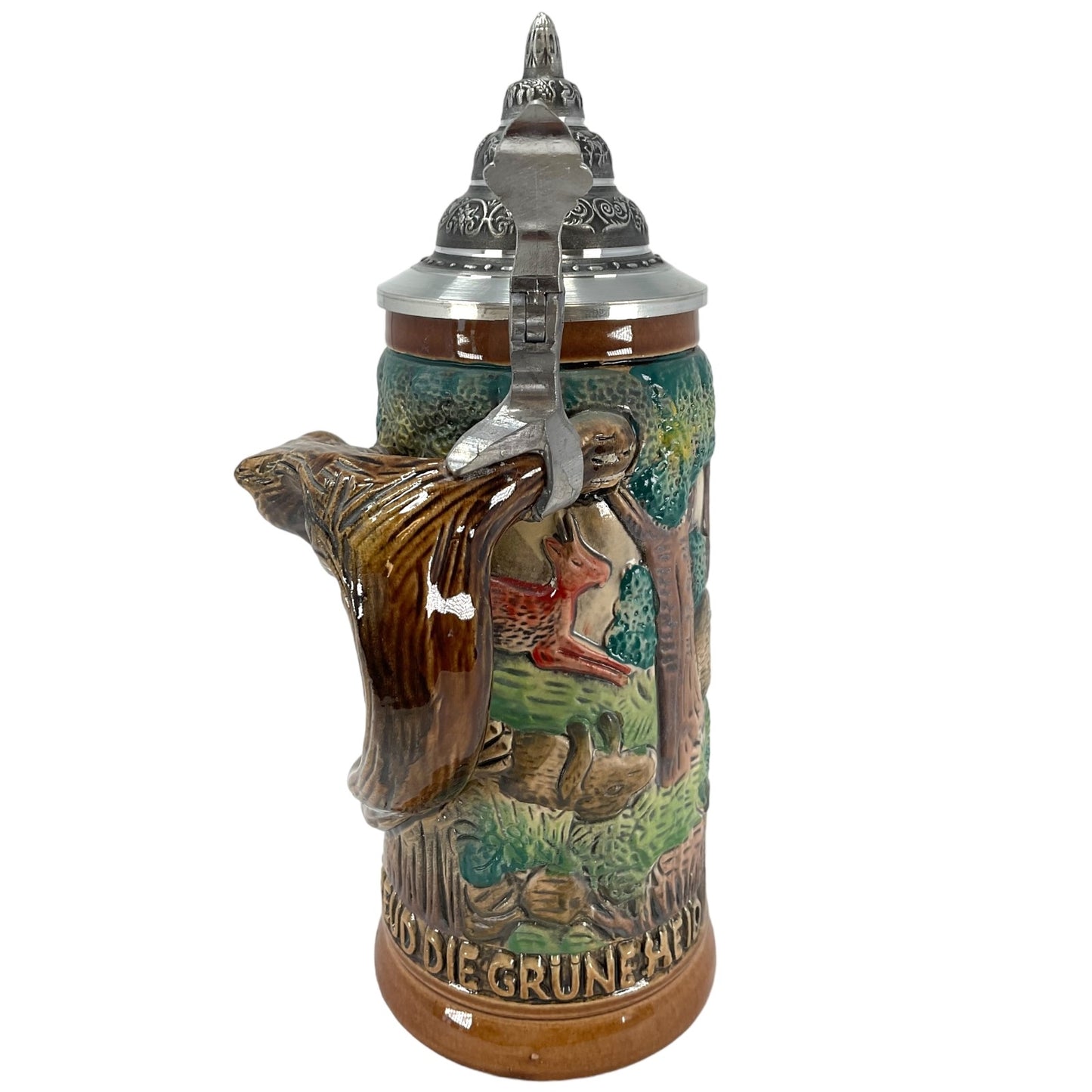 Pinnacle Peak Trading Hunter's German Beer Stein with Fox Handle .4L Made in Germany Hunting