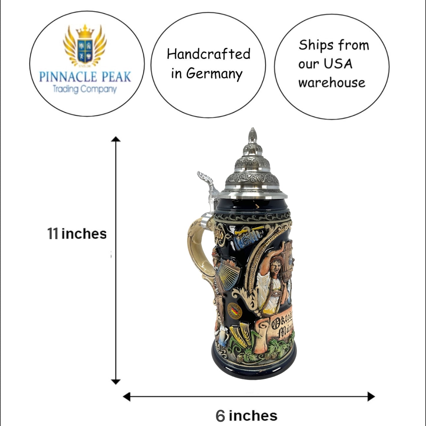 Pinnacle Peak Trading 2023 LE Munchen Munich Bavarian Oktoberfest LE German Beer Stein .5 Liter by King Werk