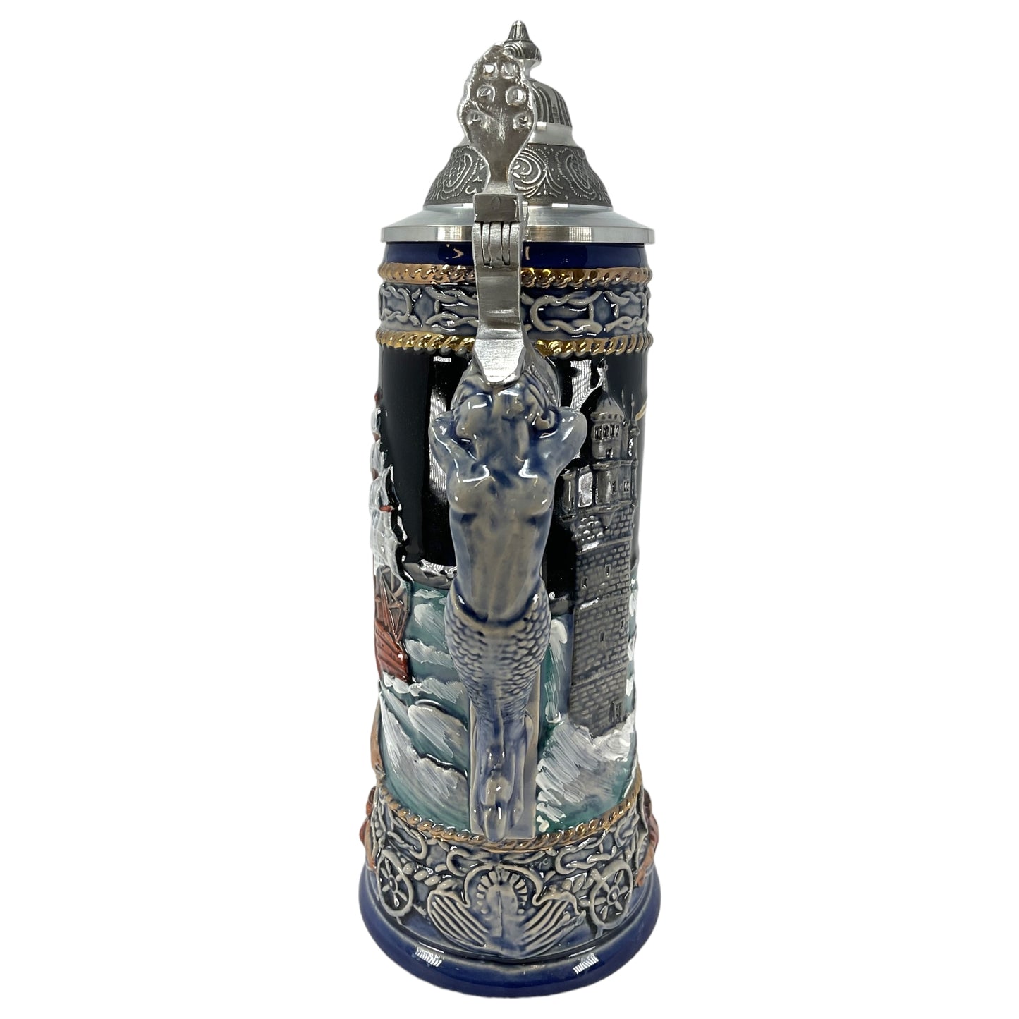 Pinnacle Peak Trading LE Neptune God of the Seas with Mermaid Handle German Beer Stein .75 Liter