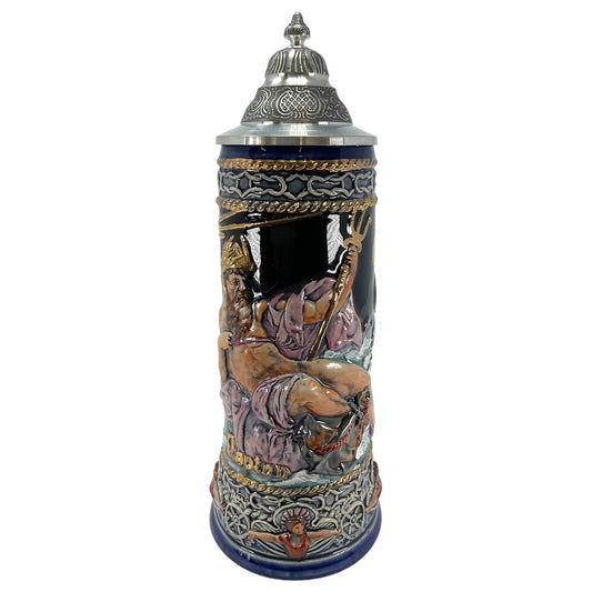 Pinnacle Peak Trading LE Neptune God of the Seas with Mermaid Handle German Beer Stein .75 Liter