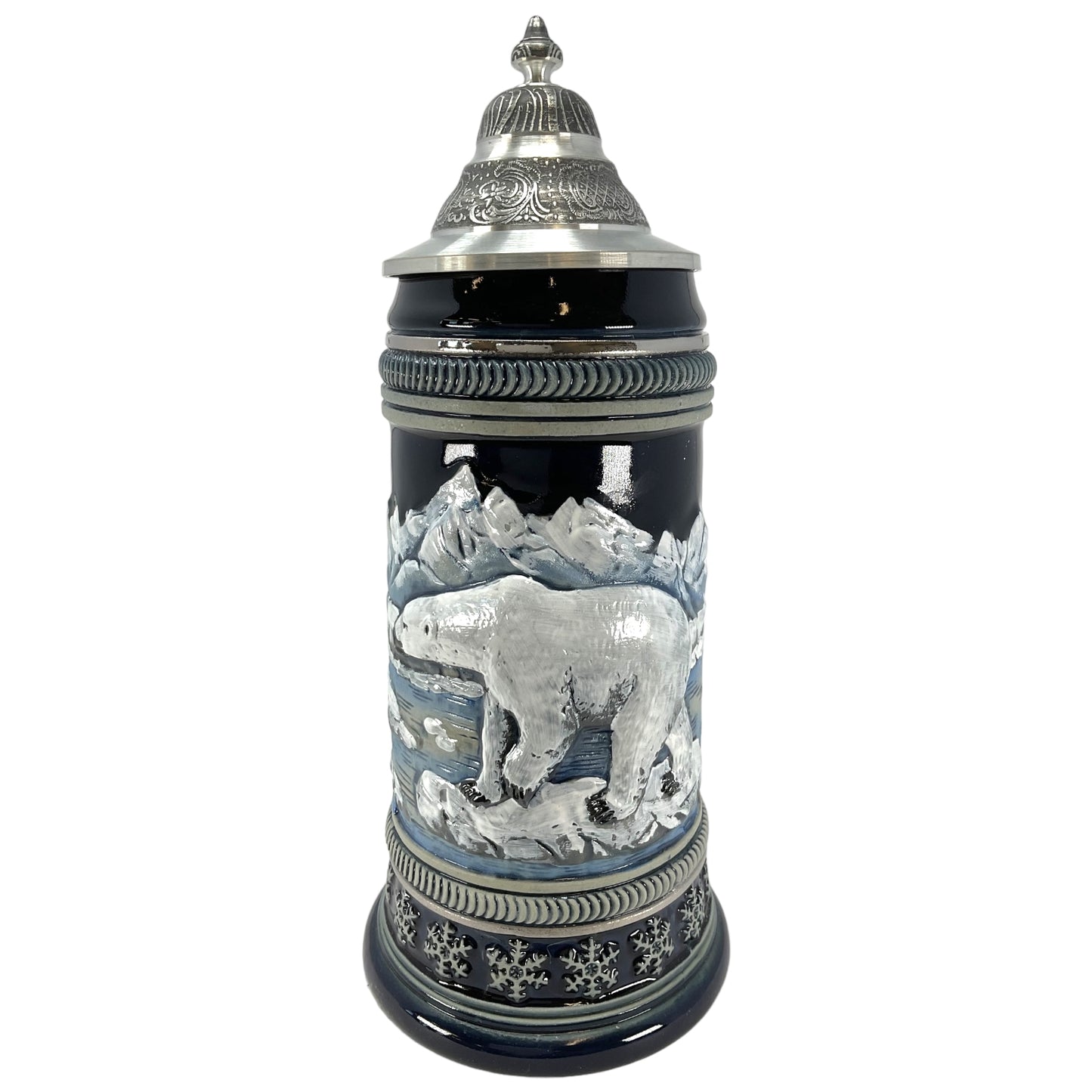 Pinnacle Peak Trading Polar Bear Walking on Ice German Beer Stein 1 Liter Made in Germany