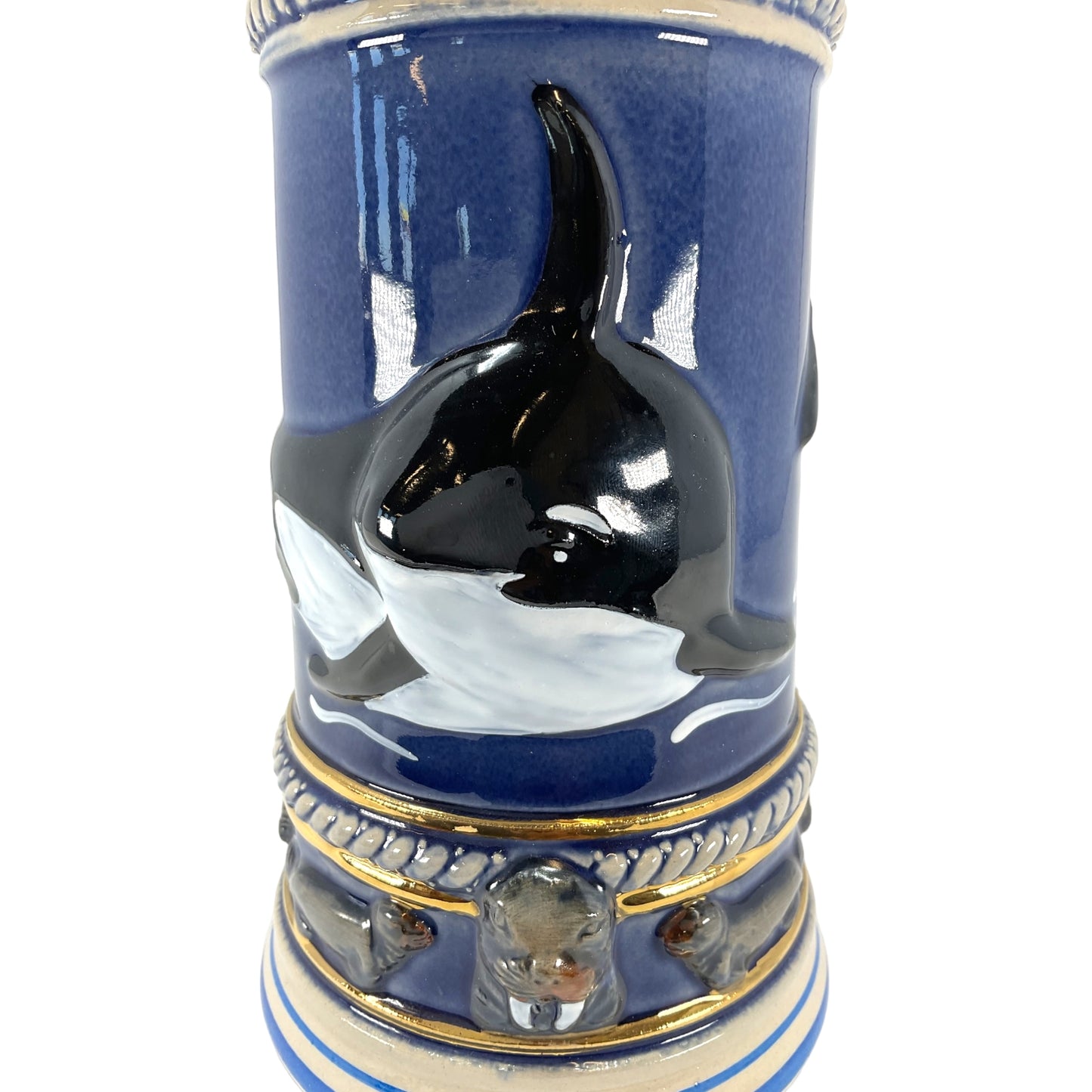 Pinnacle Peak Trading Orca Killer Whale with Sea Otter Handle German Beer Stein 1 Liter by King Werk