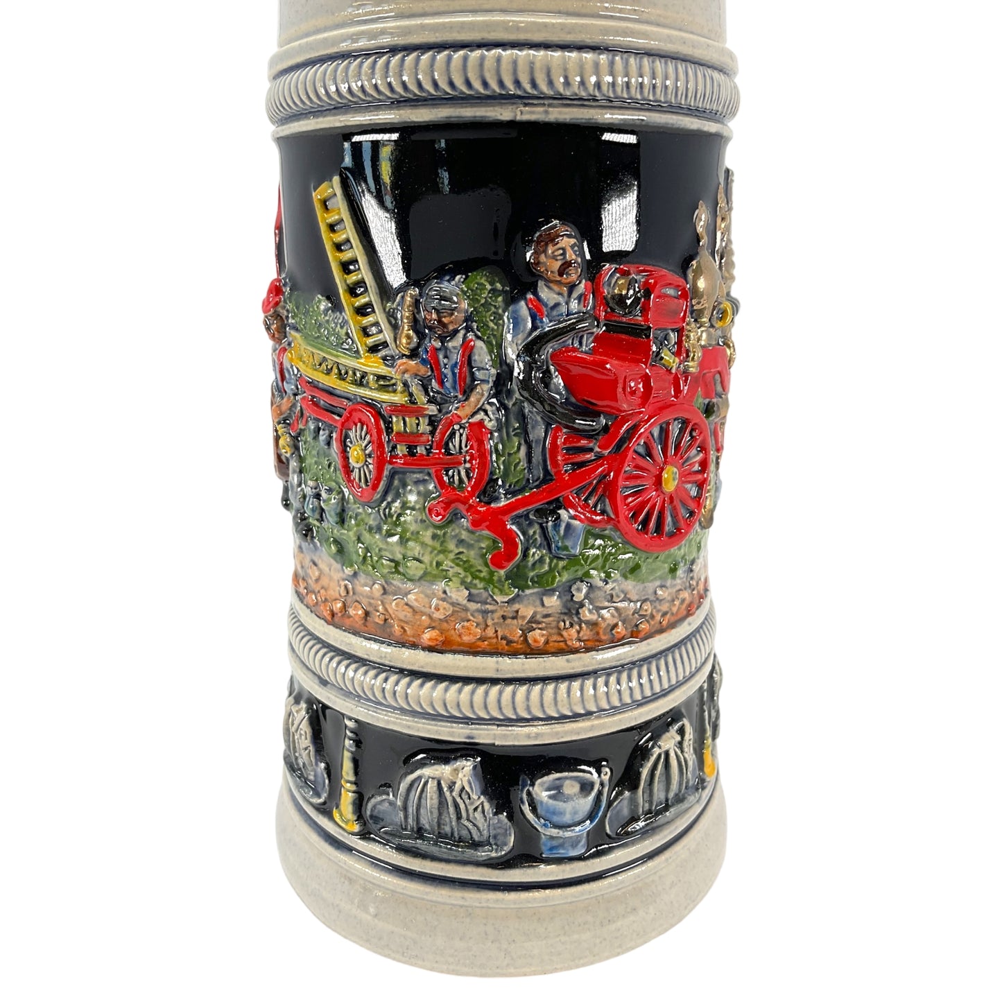 Pinnacle Peak Trading Fire Brigade with 3D Firefighter Pewter Lid German Beer Stein .5 Liter by King Werks