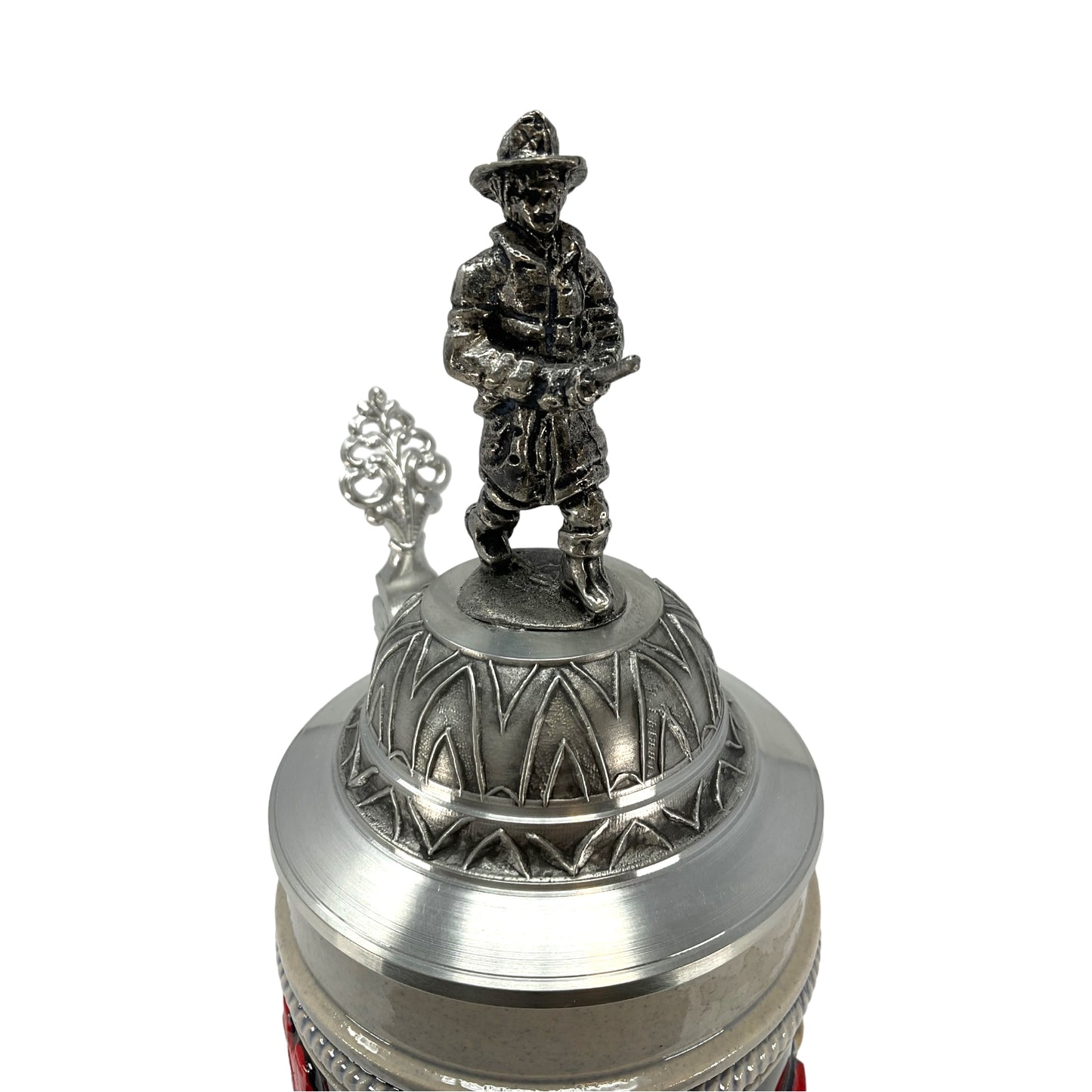 Pinnacle Peak Trading Fire Brigade with 3D Firefighter Pewter Lid German Beer Stein .5 Liter by King Werks