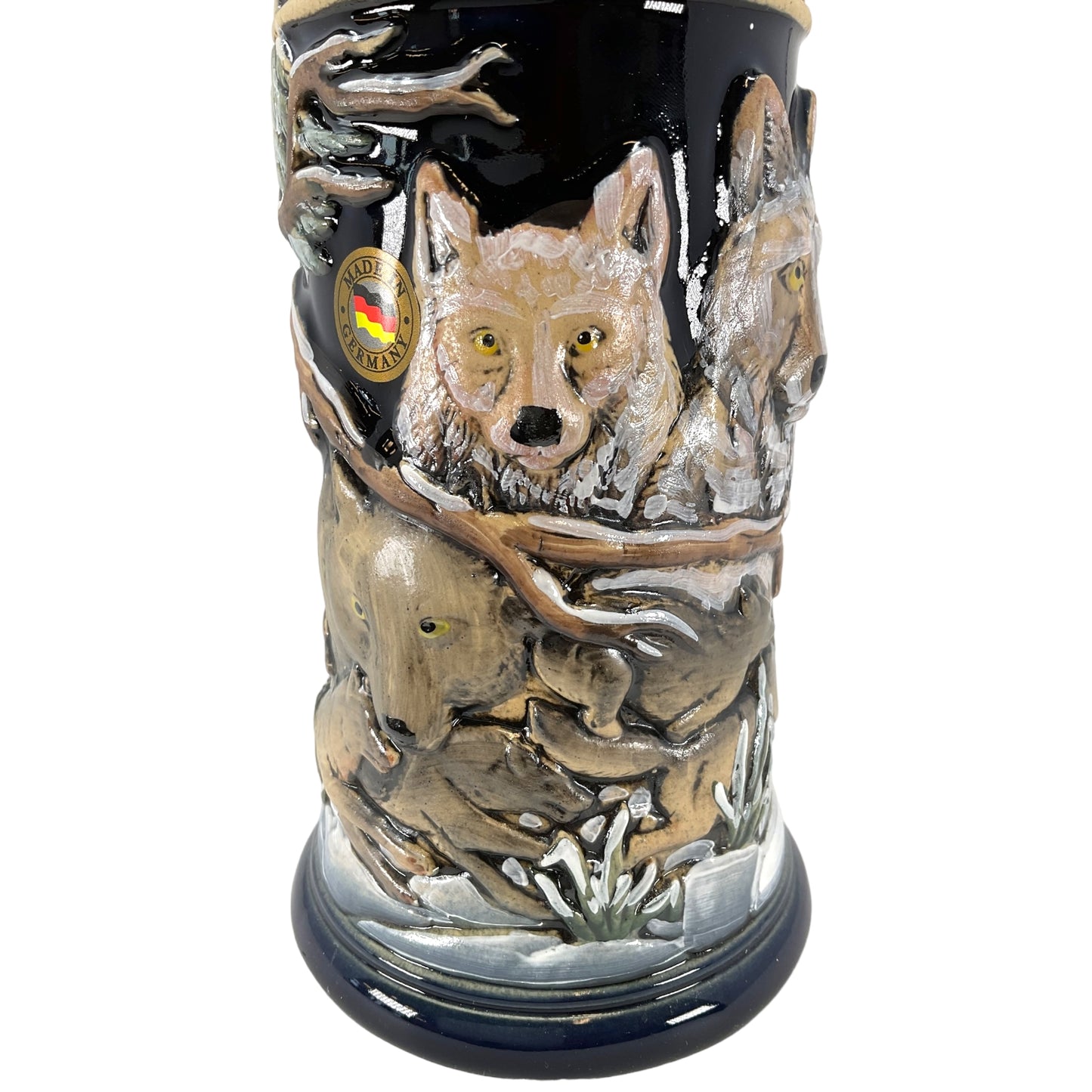 Pinnacle Peak Trading Power of the Pack Wolves in the Snow German Beer Stein .75 Liter Wolf