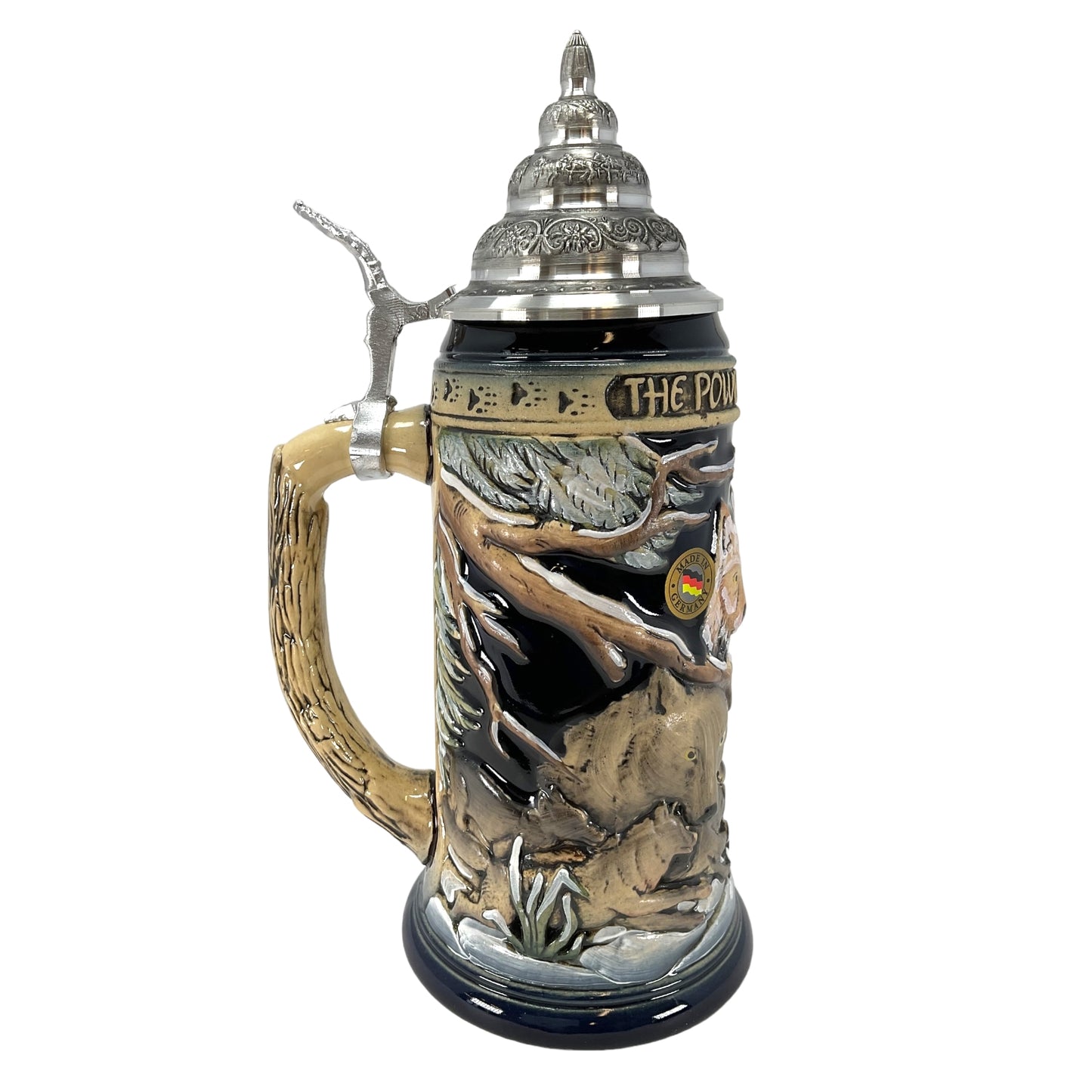 Pinnacle Peak Trading Power of the Pack Wolves in the Snow German Beer Stein .75 Liter Wolf