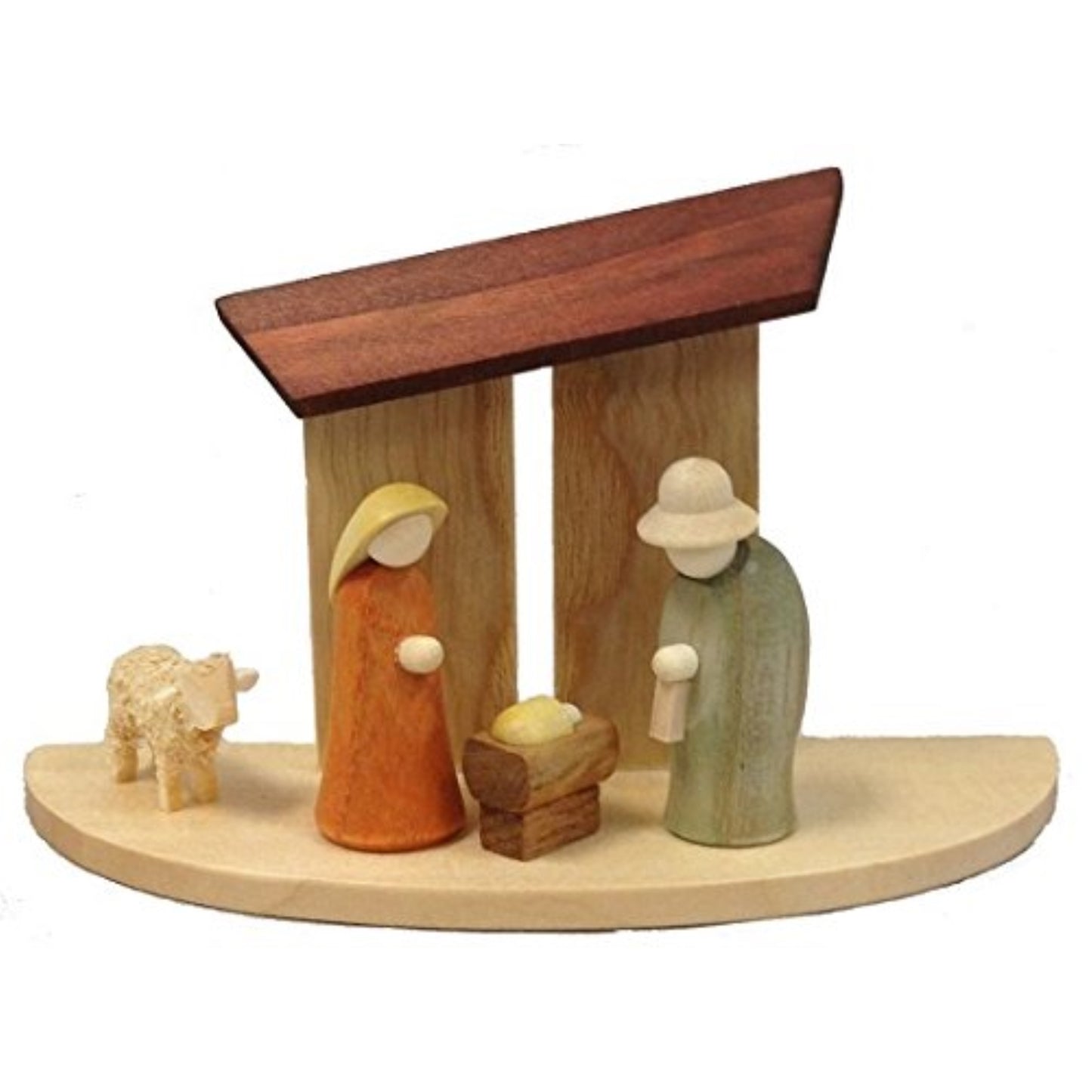 Pinnacle Peak Trading Modern Colored Miniature Nativity Scene German Wood Christmas Figurine Germany