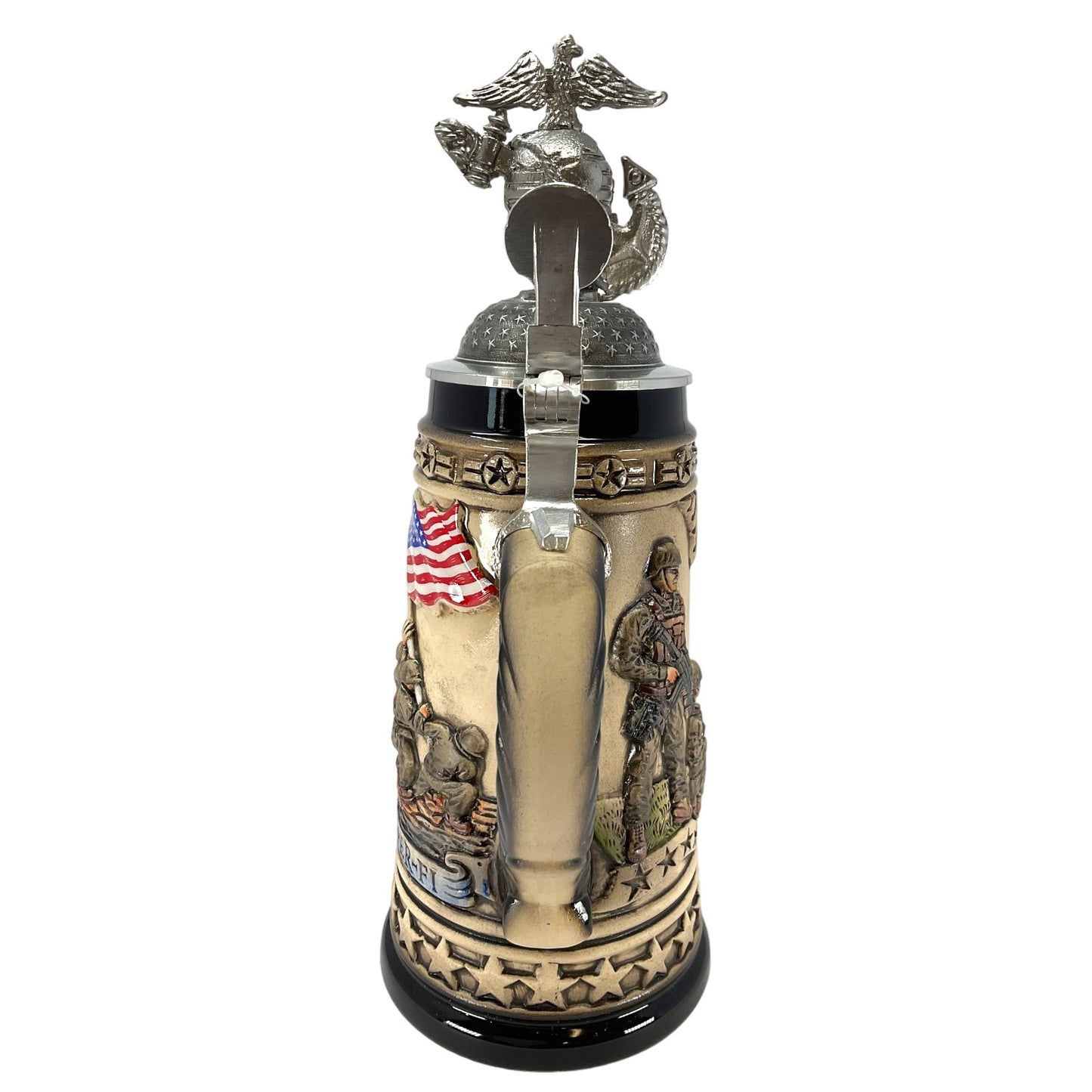 United States Marine Corps with USMC Logo Pewter Lid LE German Beer Stein .5 L