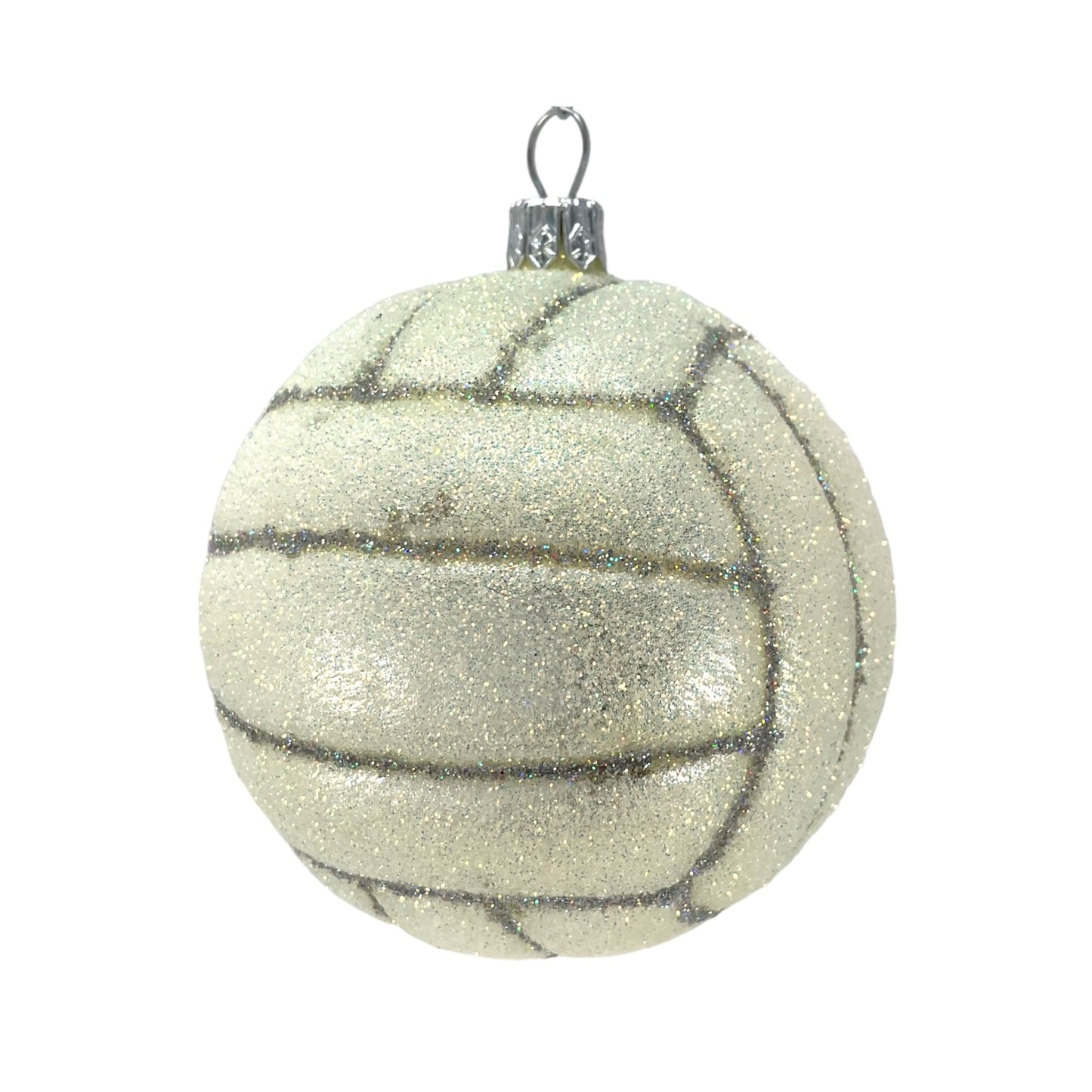 Volleyball Ball Polish Mouth Blown Glass Christmas Ornament Sports Decoration