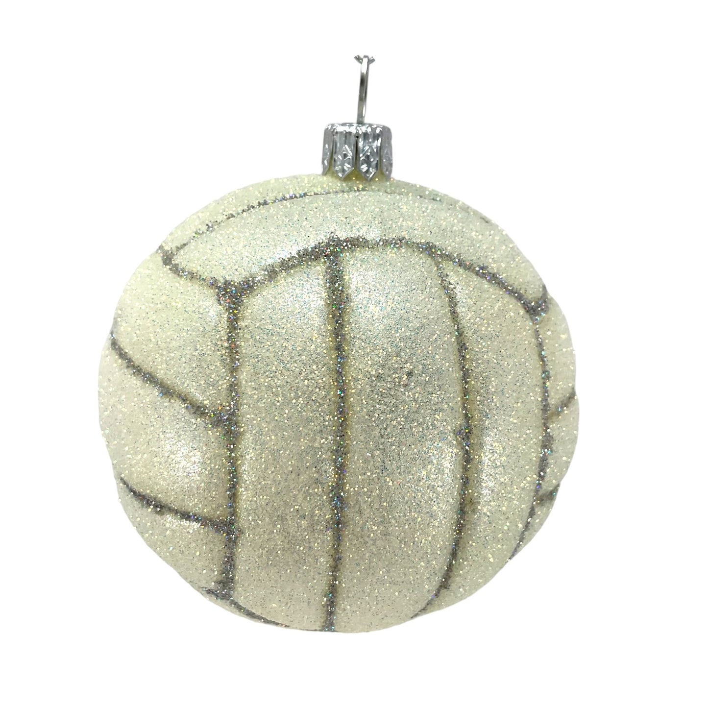 Volleyball Ball Polish Mouth Blown Glass Christmas Ornament Sports Decoration