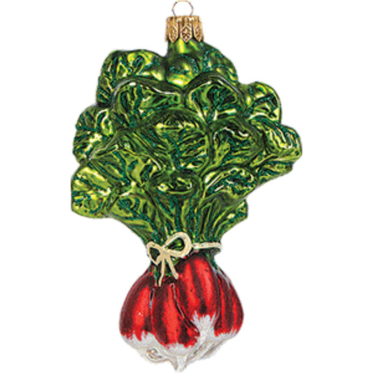 Red Radish Polish Glass Christmas Ornament Vegetable Decoration