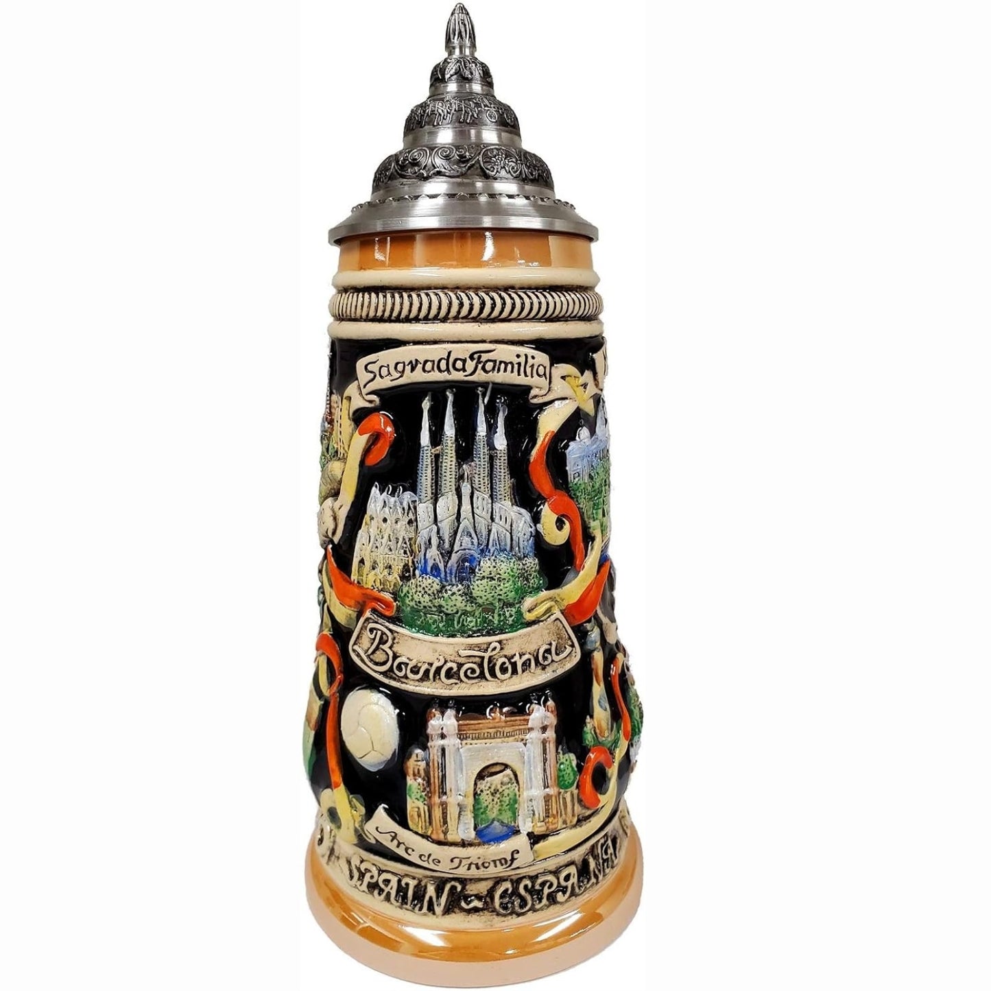 Pinnacle Peak Trading Barcelona Spain Landmarks Panorama LE German Stoneware Beer Stein .5 L Germany by King Werk