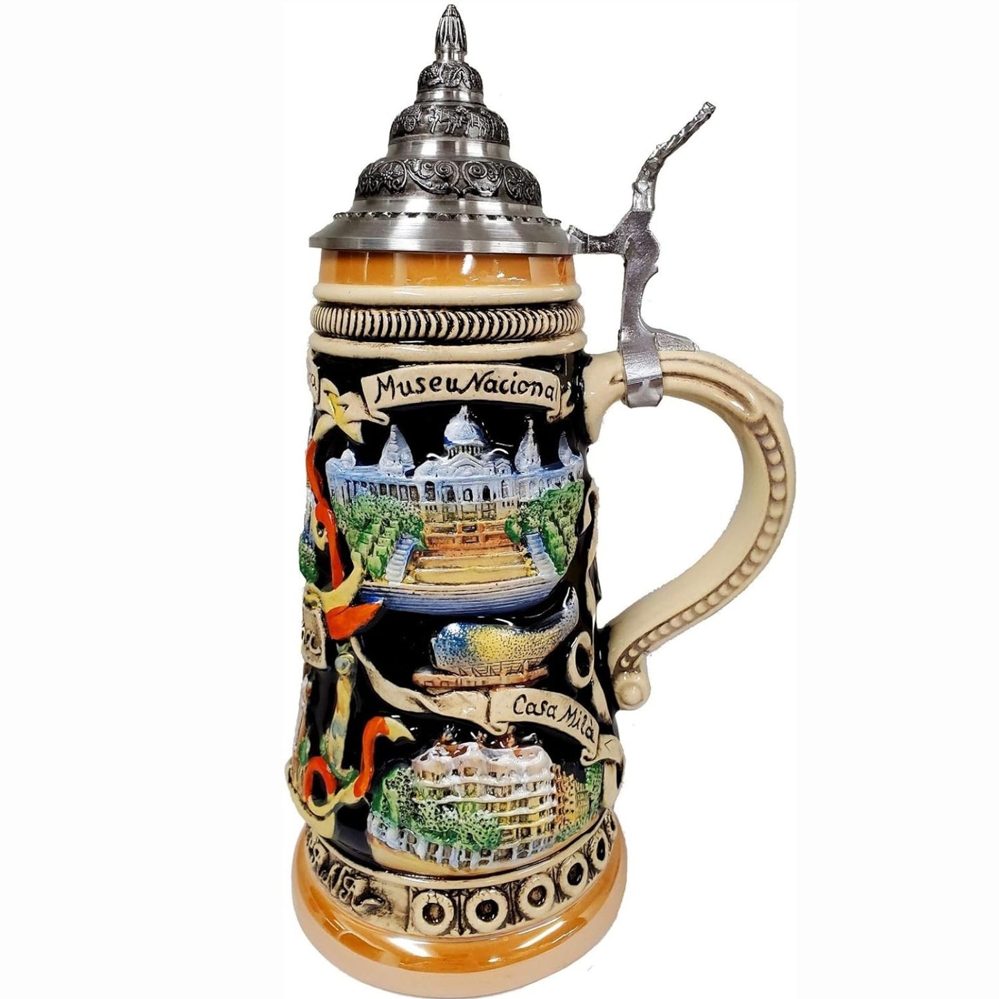 Pinnacle Peak Trading Barcelona Spain Landmarks Panorama LE German Stoneware Beer Stein .5 L Germany by King Werk