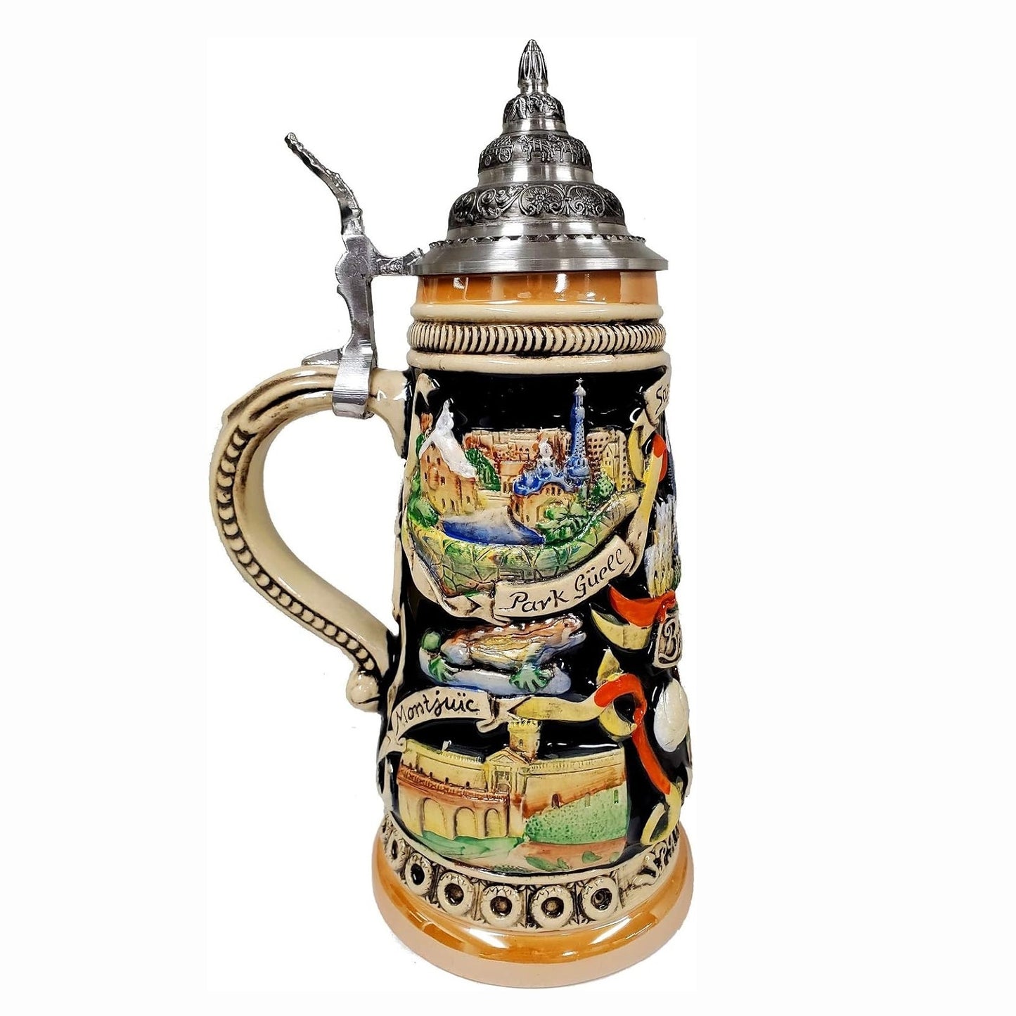 Pinnacle Peak Trading Barcelona Spain Landmarks Panorama LE German Stoneware Beer Stein .5 L Germany by King Werk