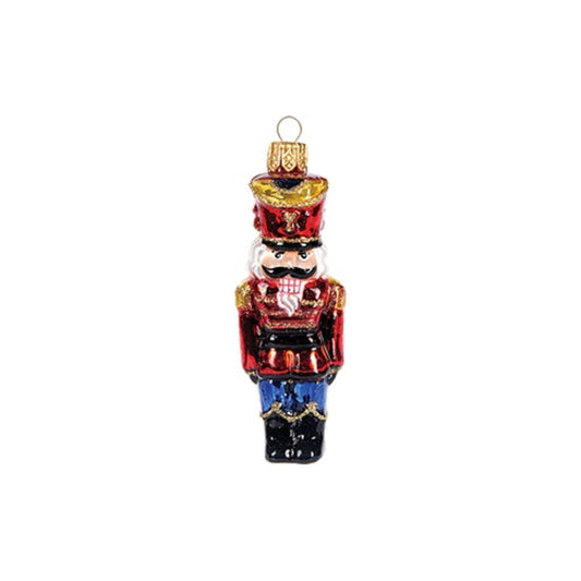 Pinnacle Peak Trading Red Miniature Nutcracker Polish Glass Christmas Tree Ornament Made in Poland