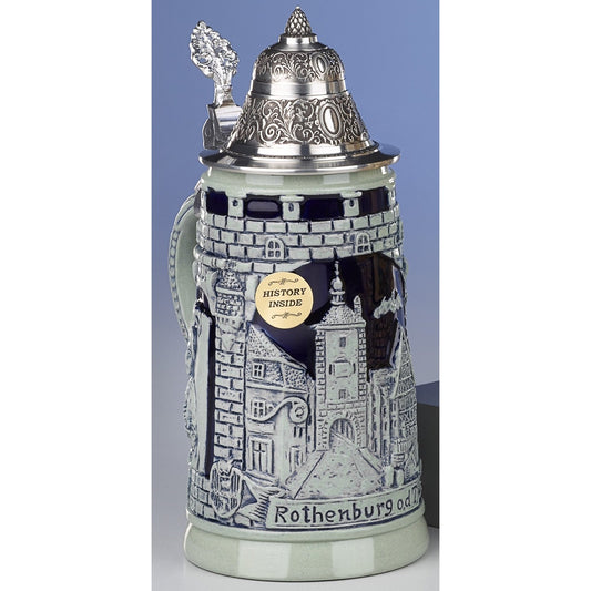 Pinnacle Peak Trading Rothenburg Germany LE Blue Relief German Beer Stein .25 Liter by King Werk