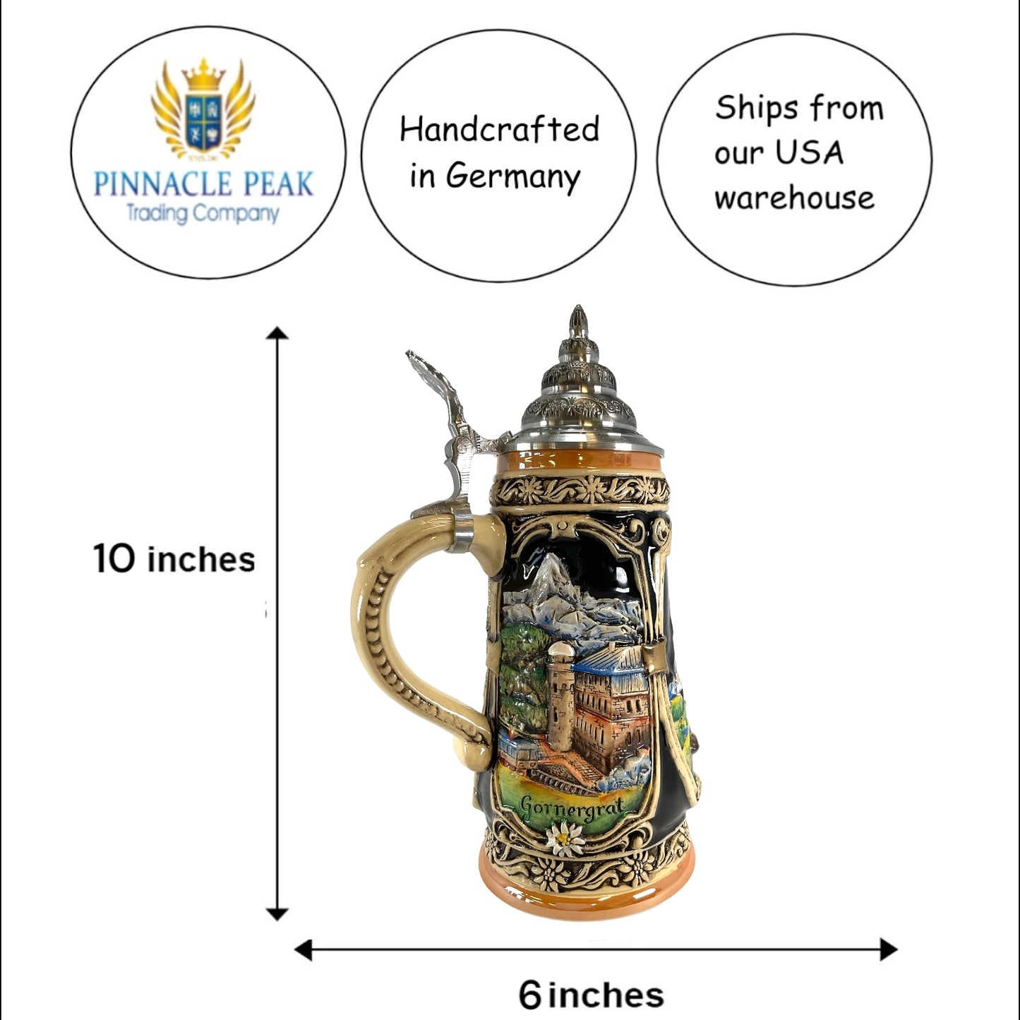 Pinnacle Peak Trading Matterhorn Switzerland German Beer Stein .5L One Mug Germany Limited Edition by King Werk