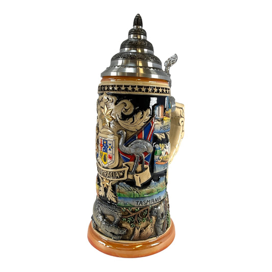 Pinnacle Peak Trading Australia LE German Beer Stein with Pewter Lid 1 liter Made in Germany by King Werks