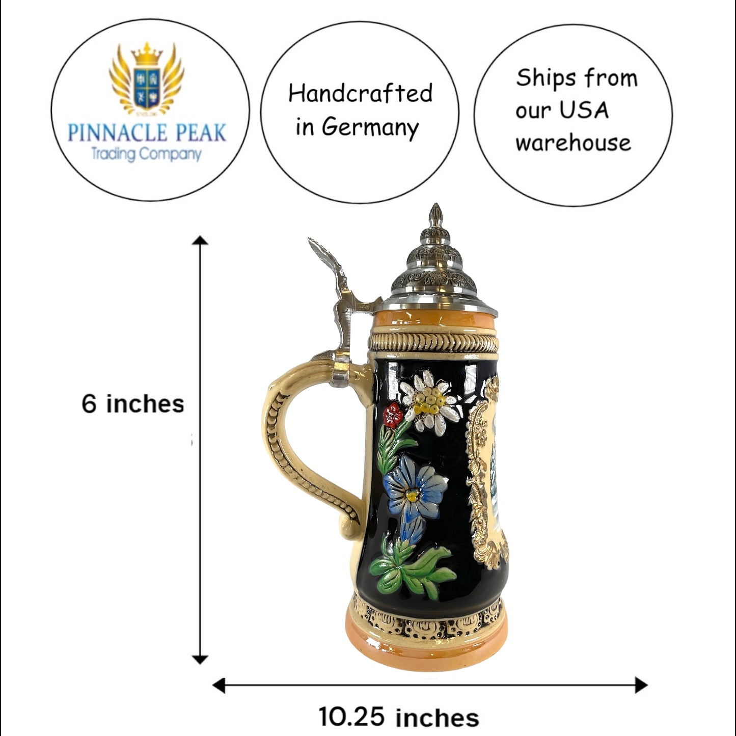 Pinnacle Peak Trading Silent Night Chapel LE German Christmas Beer Stein Made in Germany by King Werks