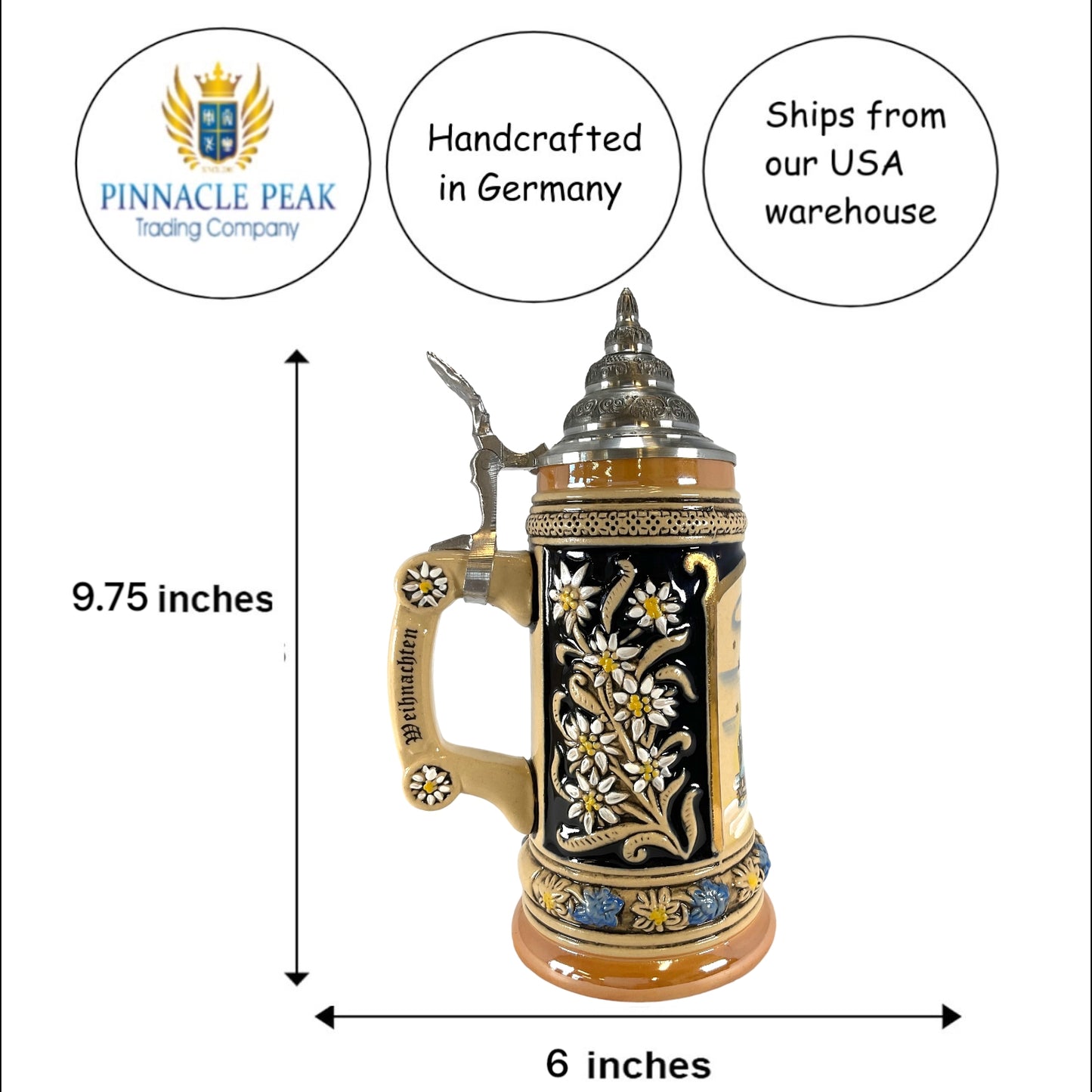 Pinnacle Peak Trading Nuernberg Christmas Market German Beer Stein Nuremberg Nurnberg by King Werk