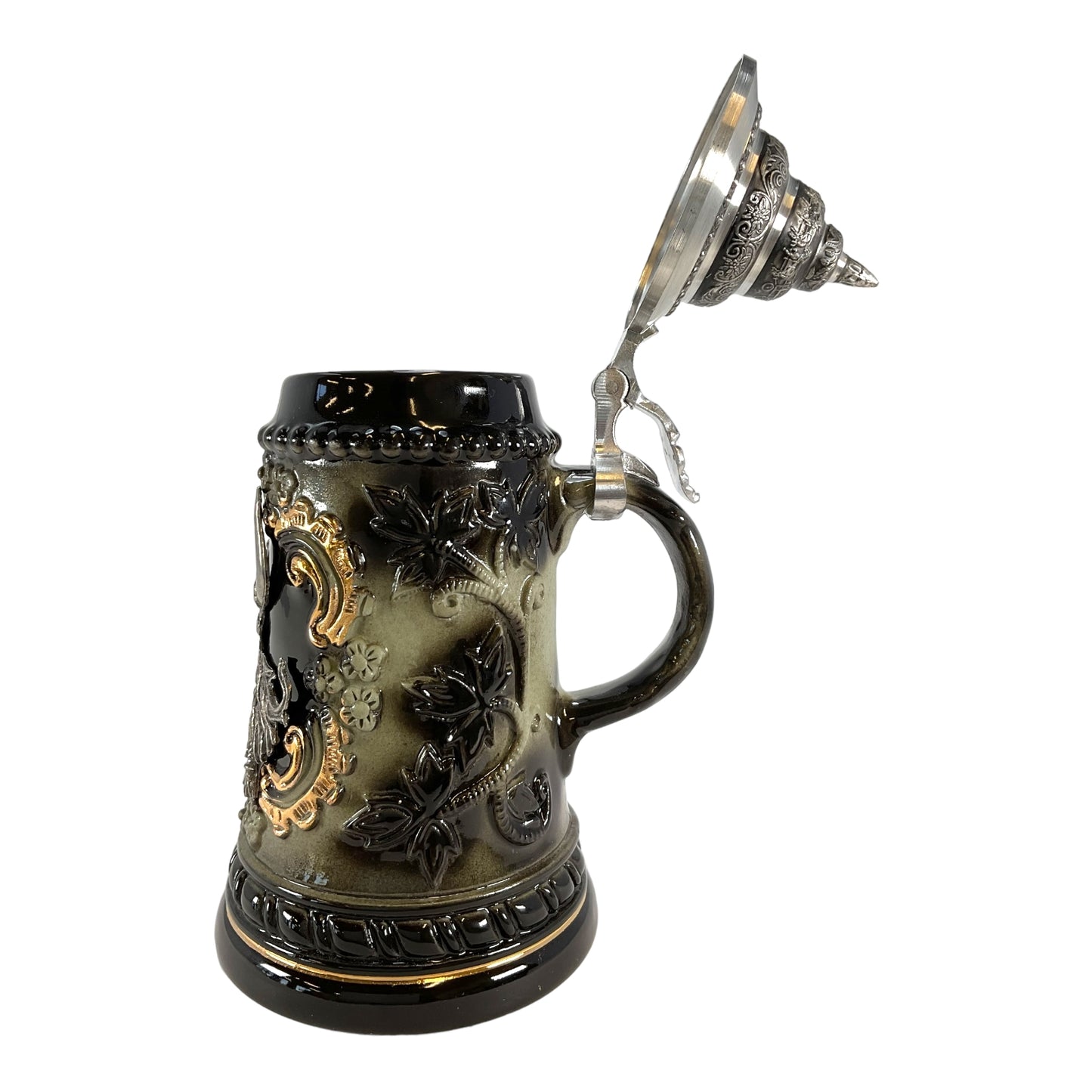 Pinnacle Peak Trading Pewter Viking Black German Beer Stein .25L Handcrafted in Germany by King Werks