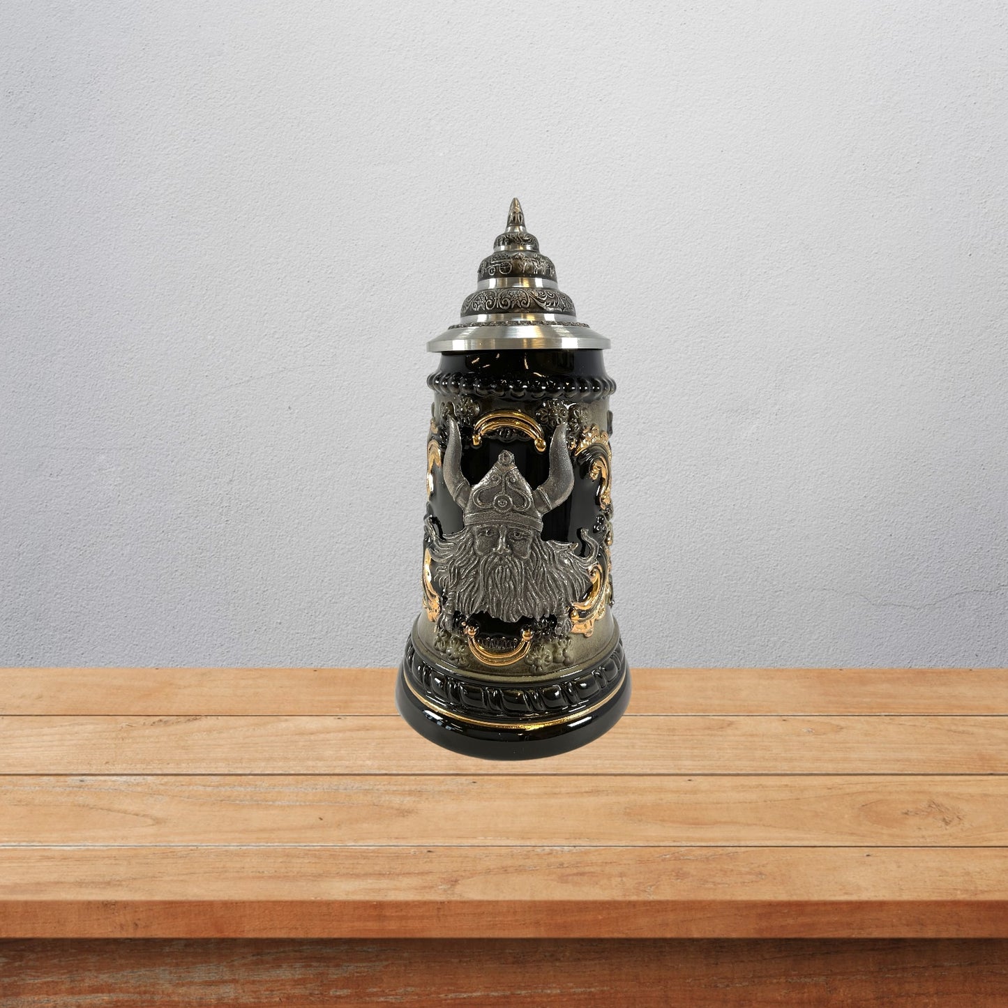 Pinnacle Peak Trading Pewter Viking Black German Beer Stein .25L Handcrafted in Germany by King Werks