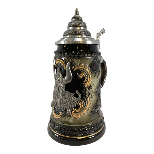 Pinnacle Peak Trading Pewter Viking Black German Beer Stein .25L Handcrafted in Germany by King Werks