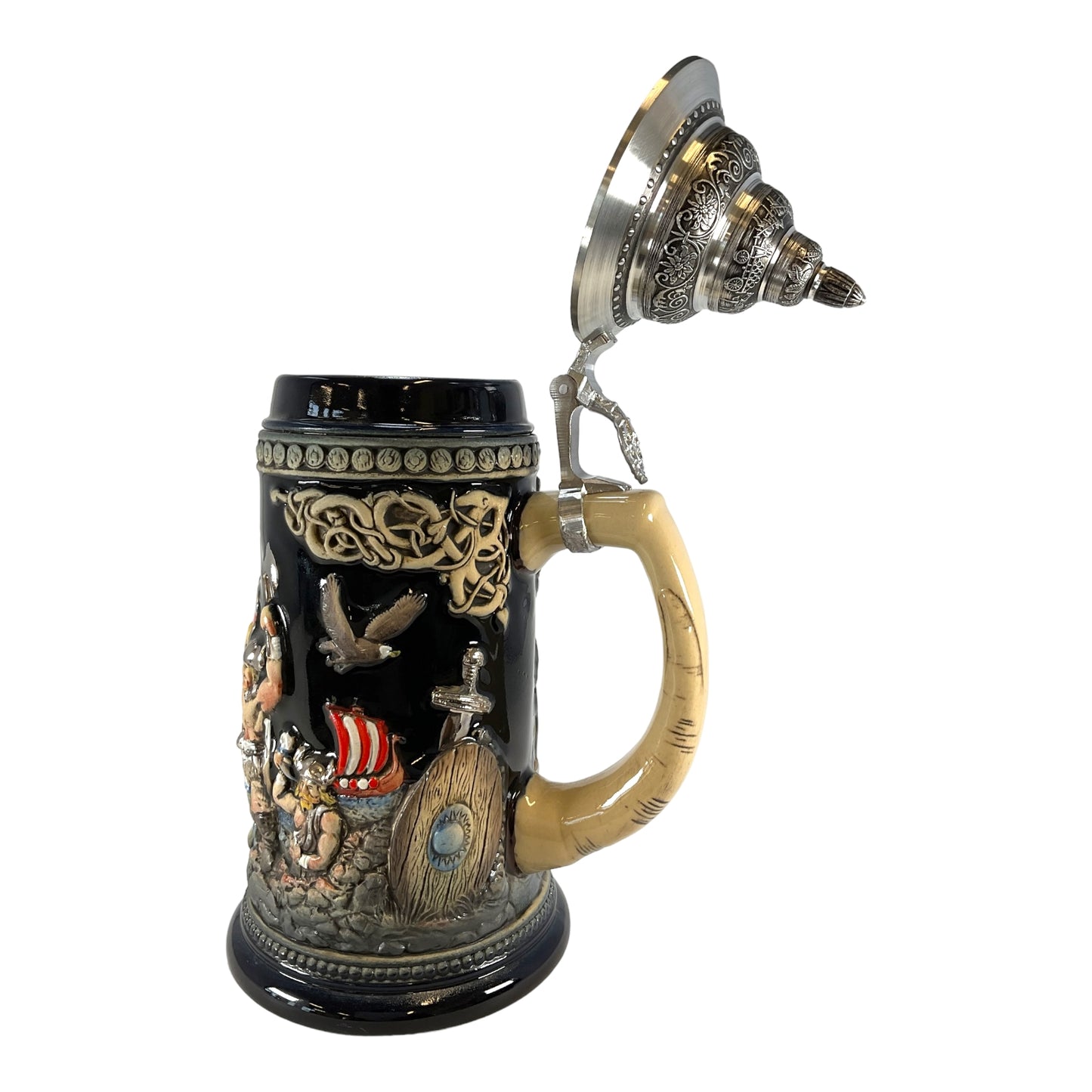 Pinnacle Peak Trading Leif Erikson Norse Explorer Discovers America LE German Beer Stein .75 L Vikings by King Werk