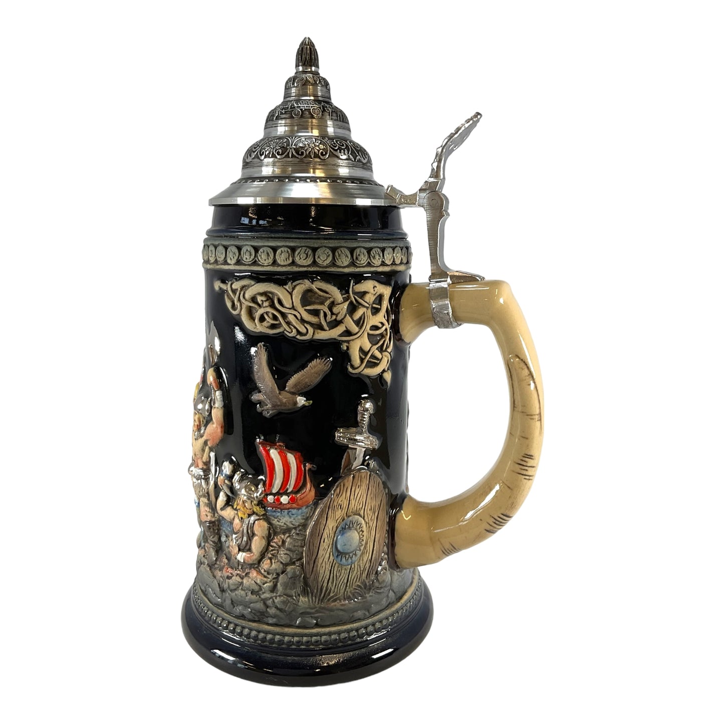 Pinnacle Peak Trading Leif Erikson Norse Explorer Discovers America LE German Beer Stein .75 L Vikings by King Werk