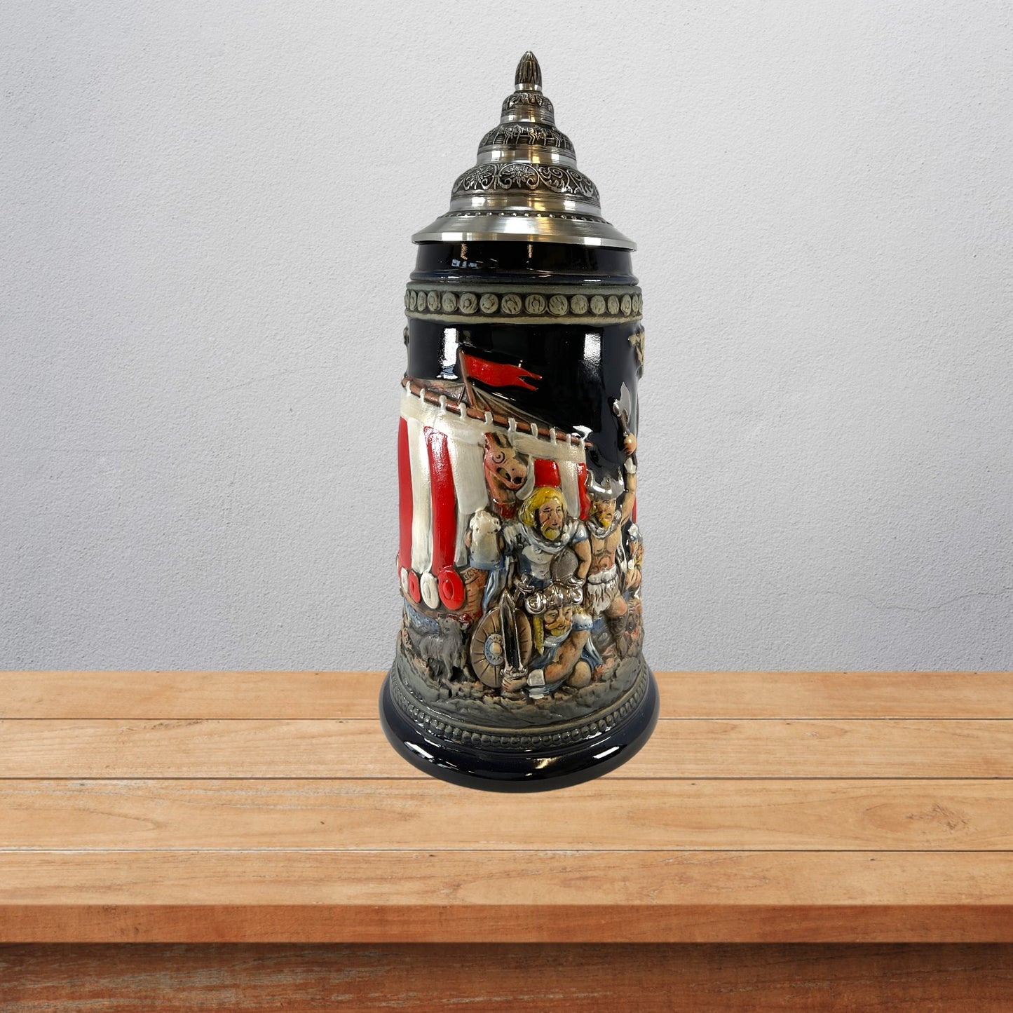 Pinnacle Peak Trading Leif Erikson Norse Explorer Discovers America LE German Beer Stein .75 L Vikings by King Werk