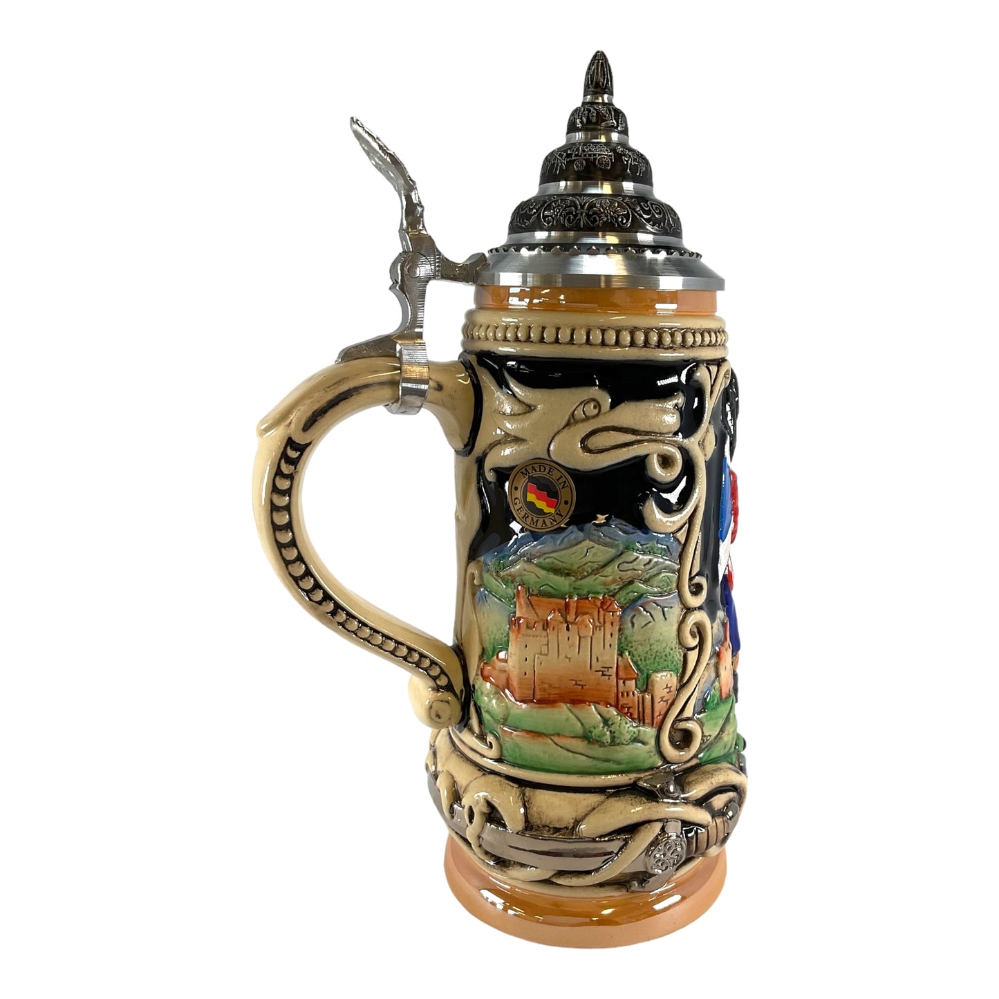 Pinnacle Peak Trading Scotland with Scottish Bagpiper LE German Beer Stein .5 L Made in Germany by King Werk