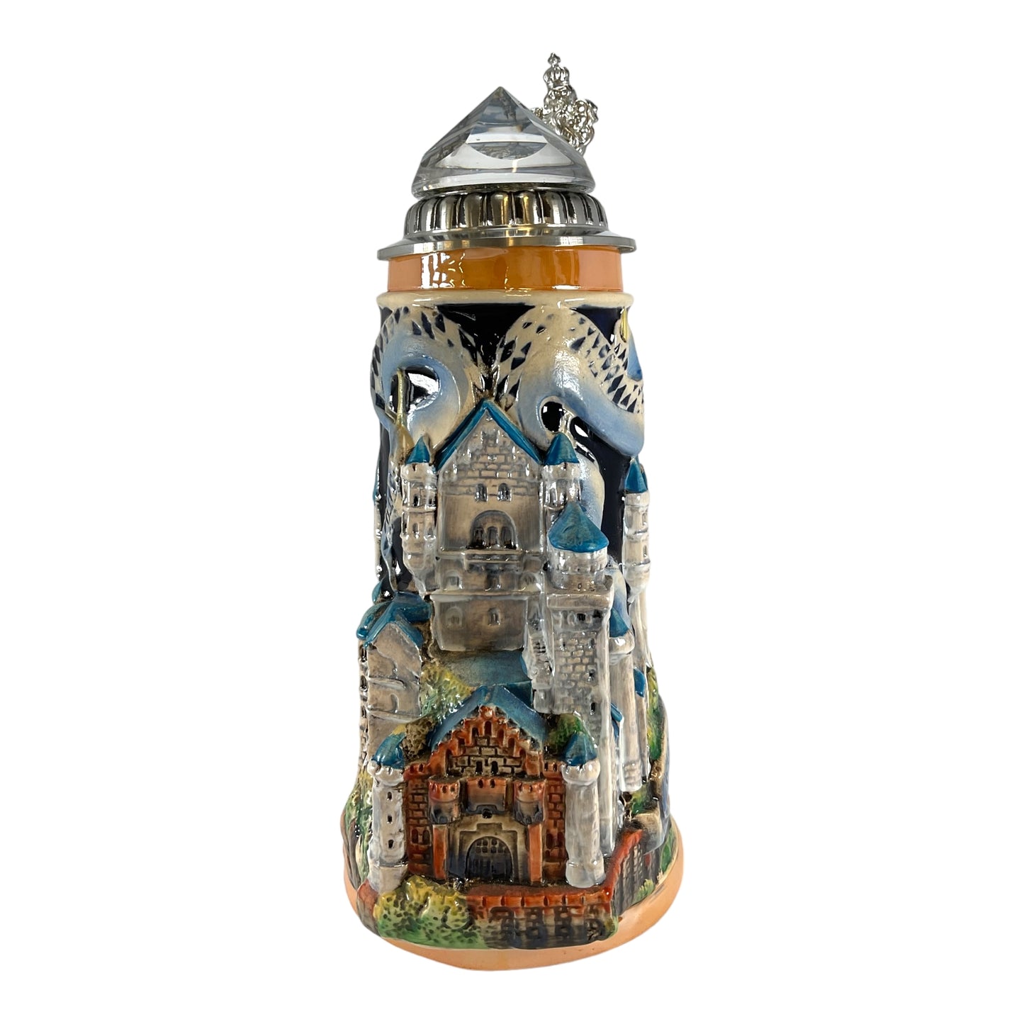 Pinnacle Peak Trading 3D Neuschwanstein Castle Bavaria with Crystal Lid LE German Beer Stein .7 L by King Werks