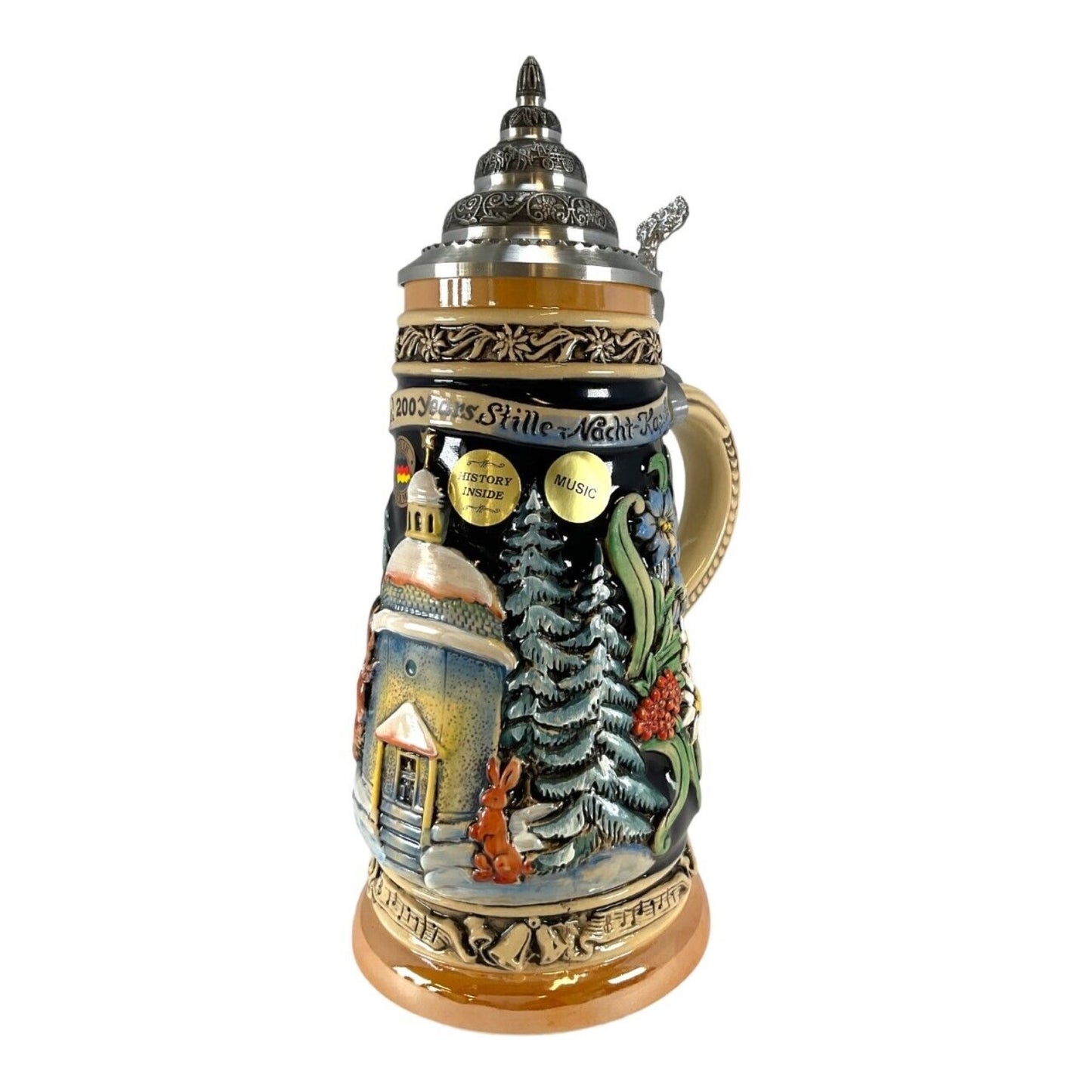 Pinnacle Peak Trading Silent Night Chapel Musical LE German Stoneware Christmas Beer Stein .5 L by King Werk