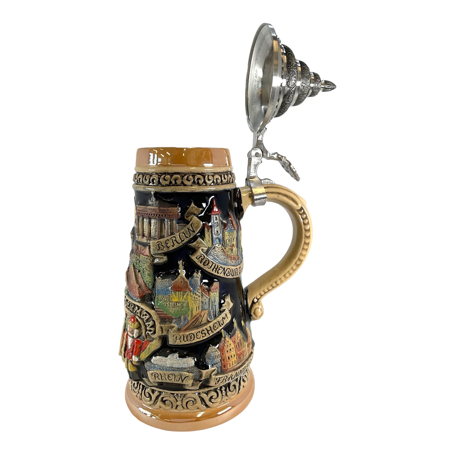 Pinnacle Peak Trading Deutschland Germany Painted City Landscapes LE German Beer Stein .5 L Pewter Lid by King Werks