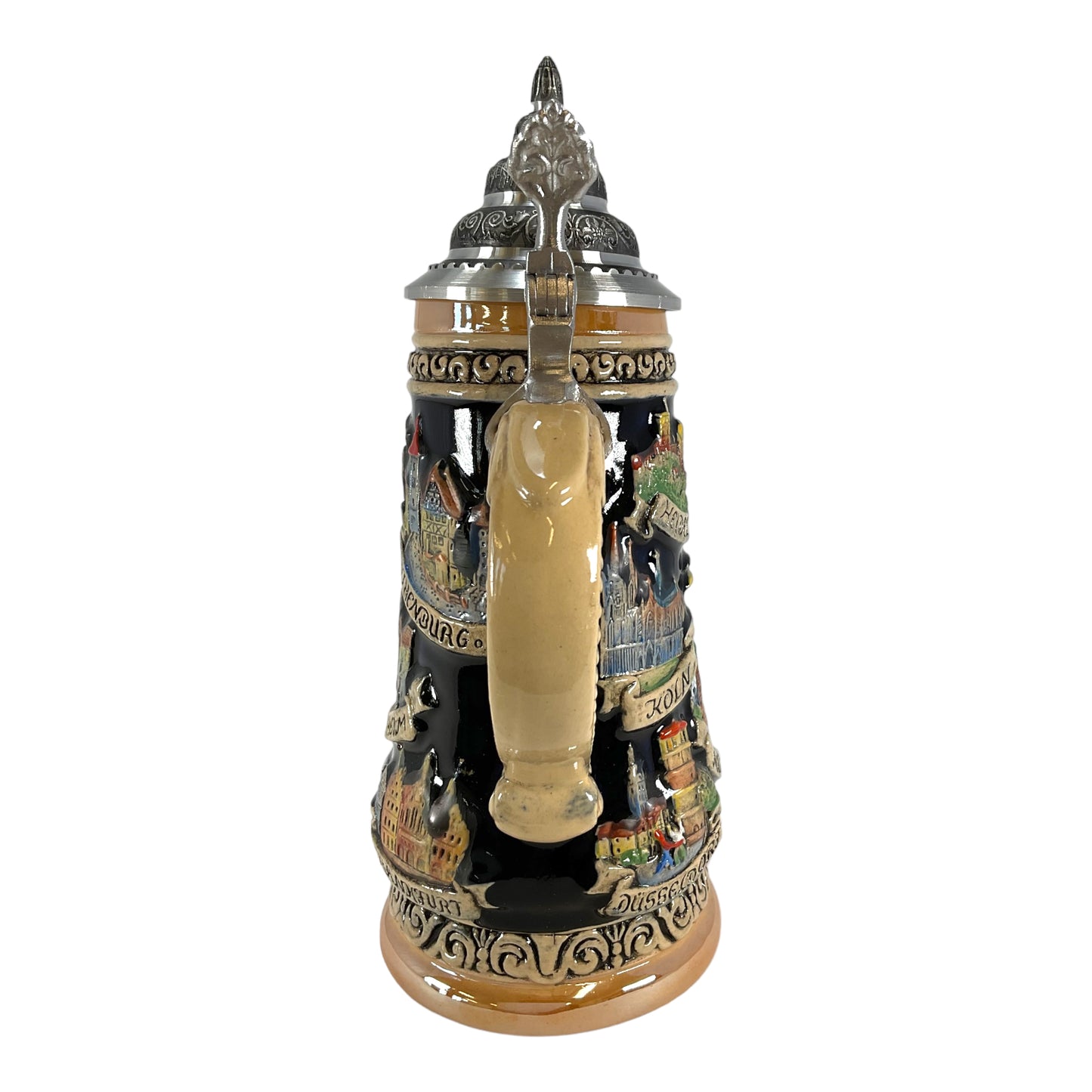 Pinnacle Peak Trading Deutschland Germany Painted City Landscapes LE German Beer Stein .5 L Pewter Lid by King Werks