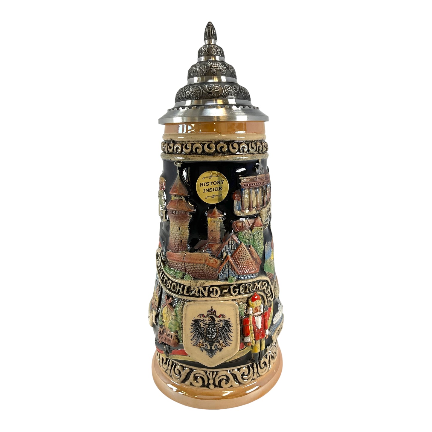 Pinnacle Peak Trading Deutschland Germany Painted City Landscapes LE German Beer Stein .5 L Pewter Lid by King Werks