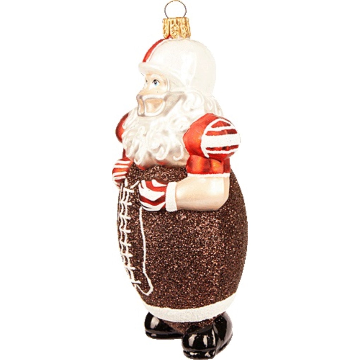 Football Body Santa Claus Polish Glass Christmas Tree Ornament Sports Decoration
