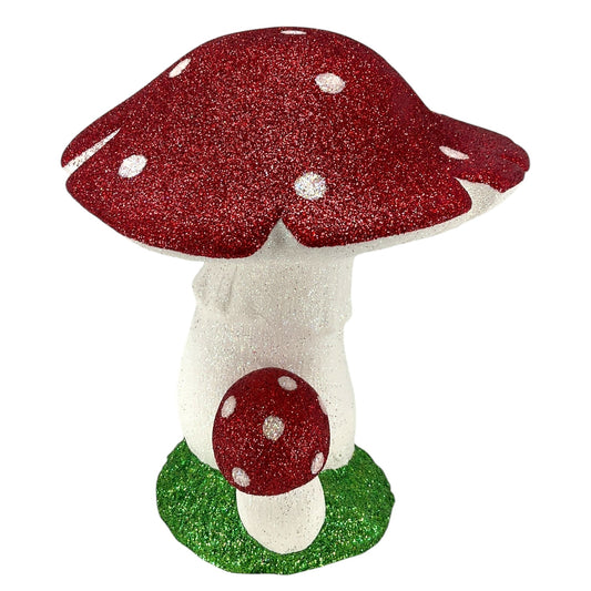 Pinnacle Peak Trading Ino Schaller Large and Small Red and White Mushrooms Figurine 11.25 inch