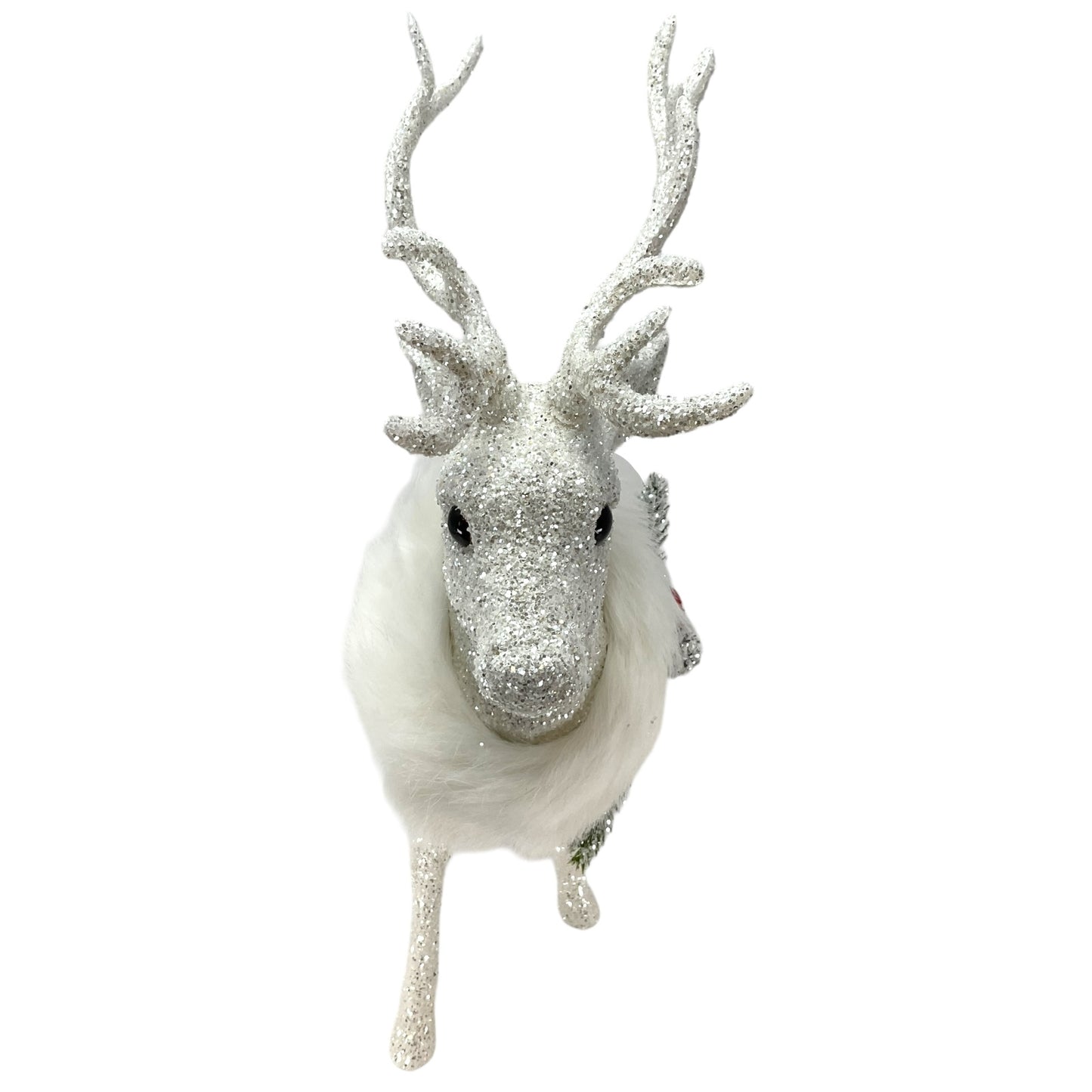 Pinnacle Peak Trading Ino Schaller Extra Large White Reindeer with Pinecones and Mushroom Figurine 16 inch