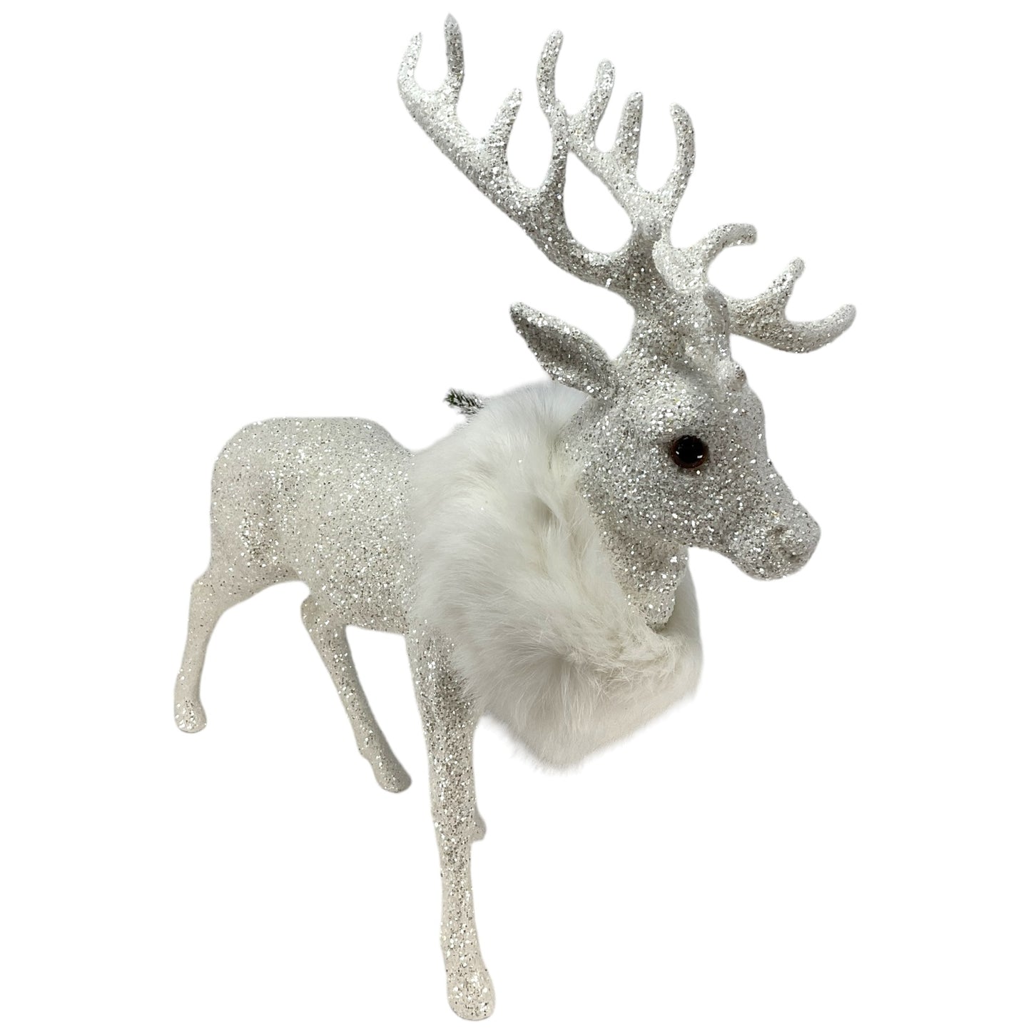 Pinnacle Peak Trading Ino Schaller Extra Large White Reindeer with Pinecones and Mushroom Figurine 16 inch