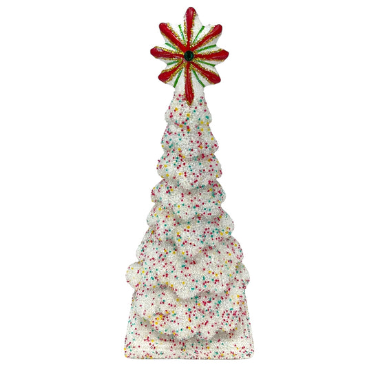 Pinnacle Peak Trading Ino Schaller Beaded Confetti Tree on Base with Star German Paper Mache