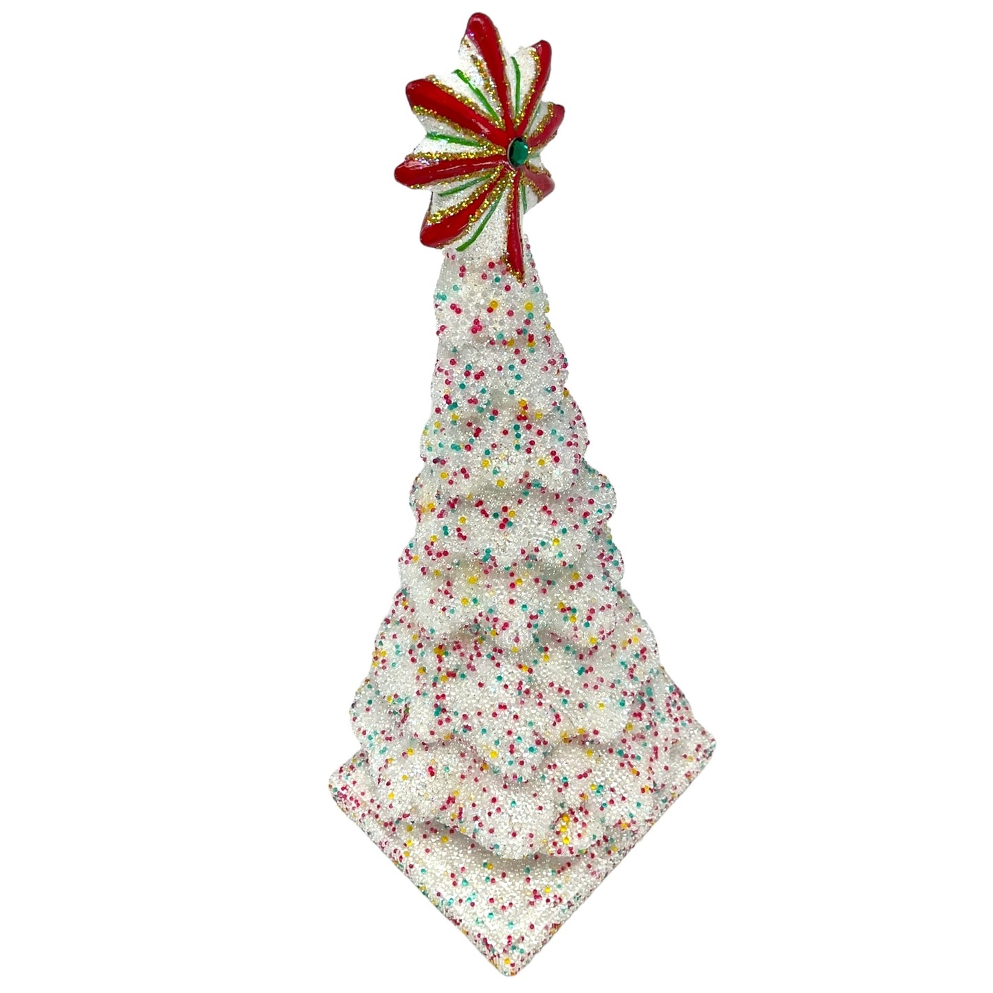 Pinnacle Peak Trading Ino Schaller Beaded Confetti Tree on Base with Star German Paper Mache